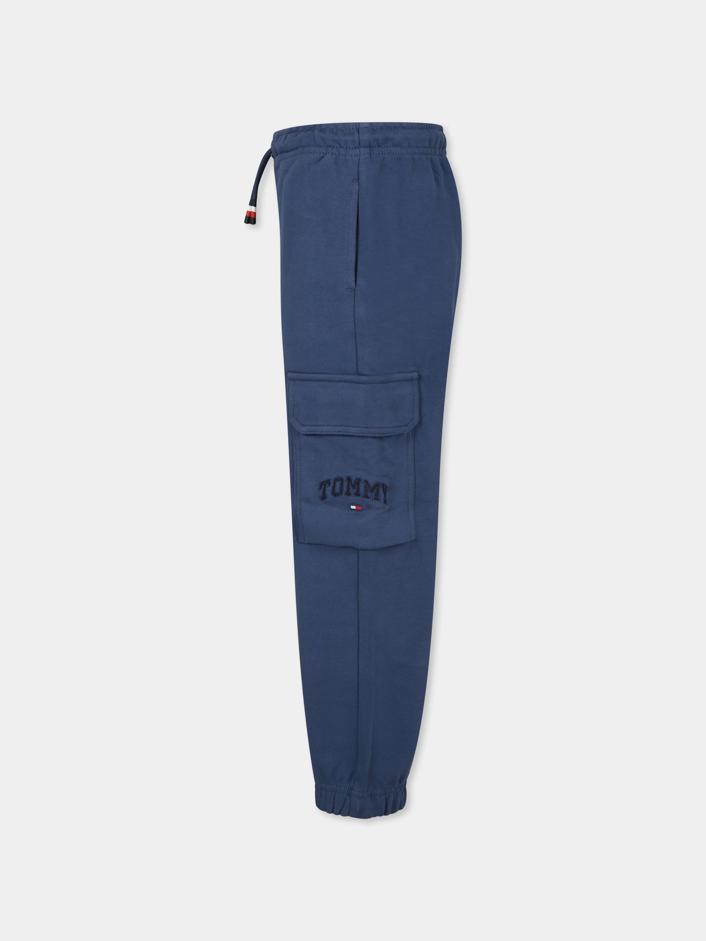 Pantaloni blu per bambino con logo,Tommy Hilfiger Junior,KB0KB09120J DBZ