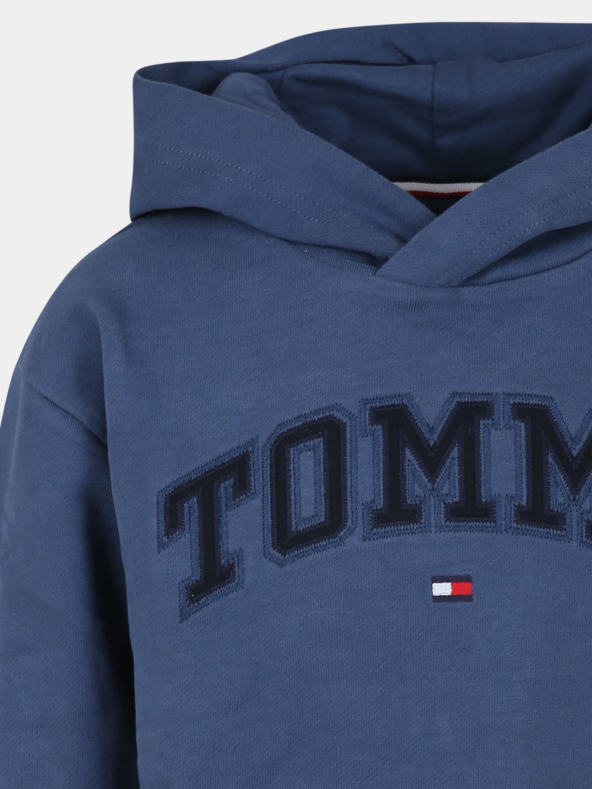 Felpa blu per bambino con logo,Tommy Hilfiger Junior,KB0KB09141J DBZ