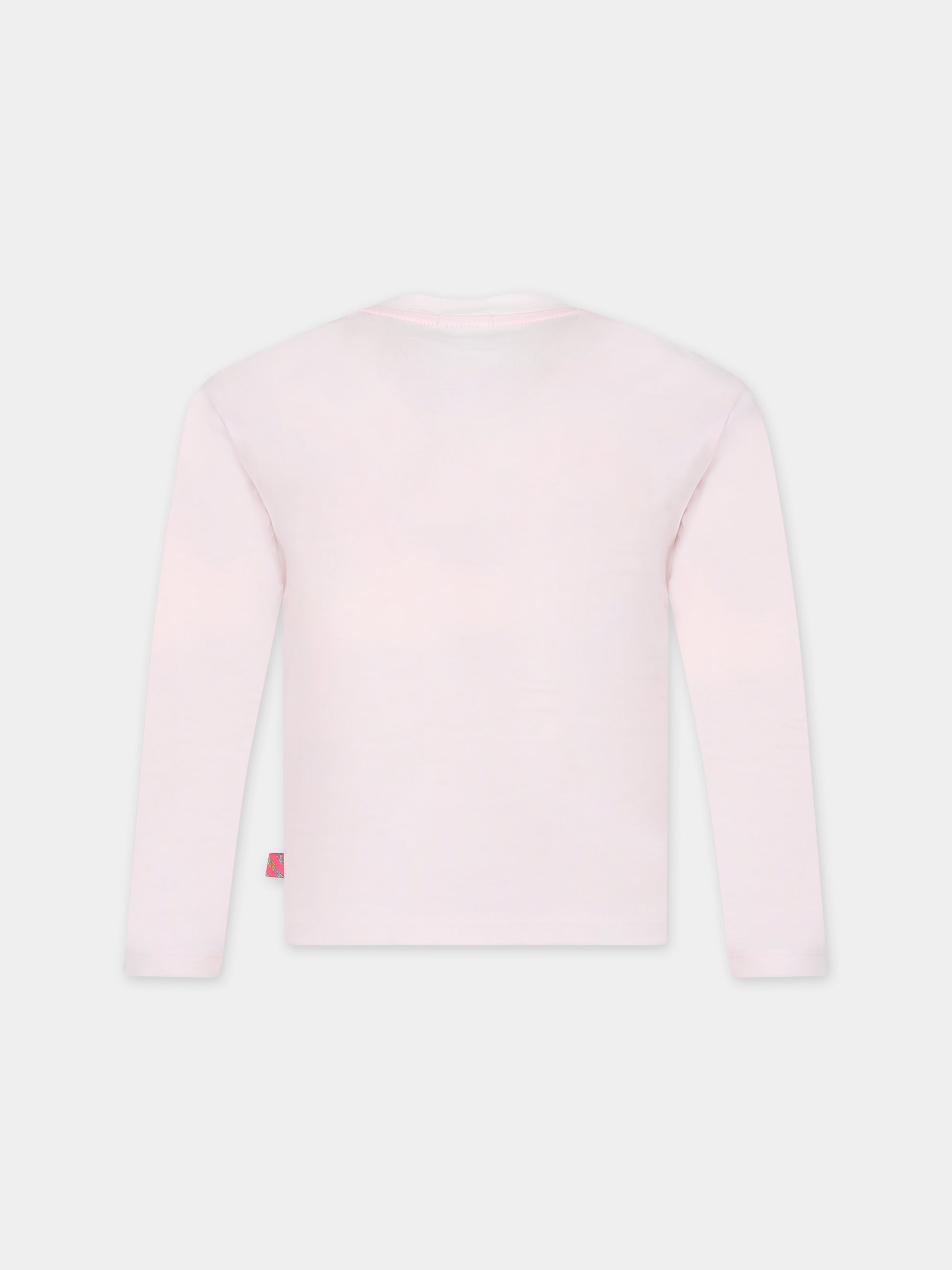 T-shirt rosa per bambina con cuore e scritta,Billieblush,U15C08 45S