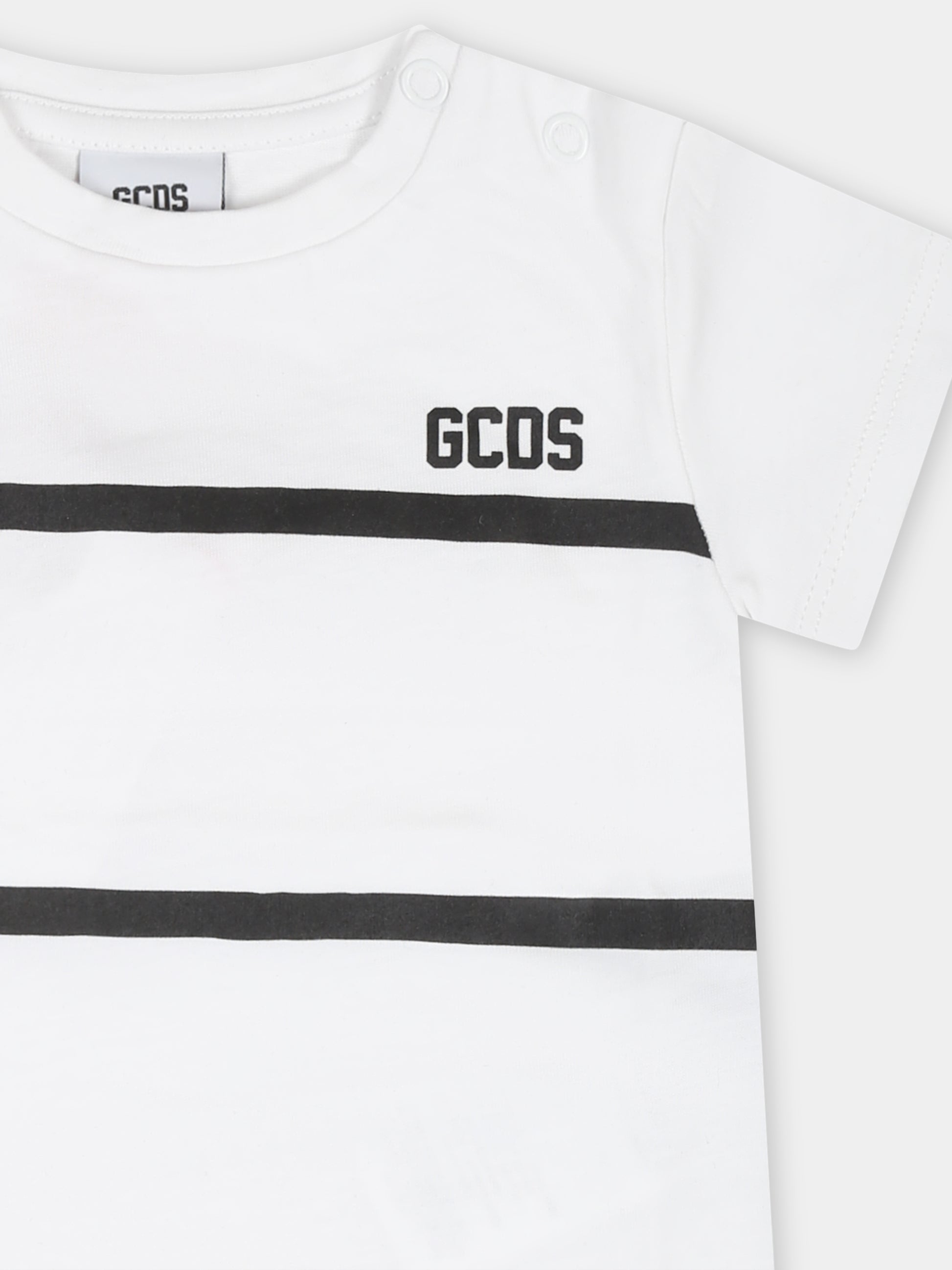 Completo sportivo bianco per neonati con logo,Gcds Kids,GUG008 LAA29 81076