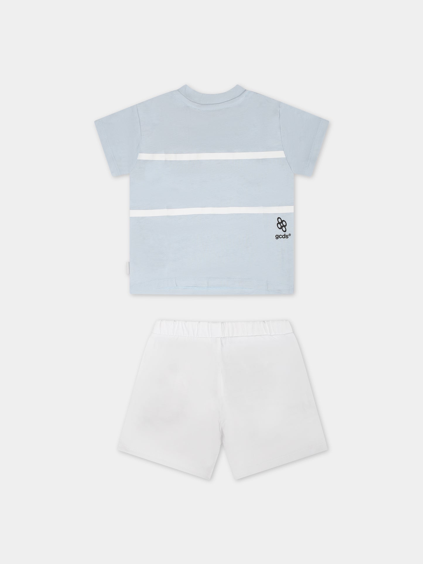 Completo sportivo celeste per neonato con logo,Gcds Kids,GUG008 LAA29 84539