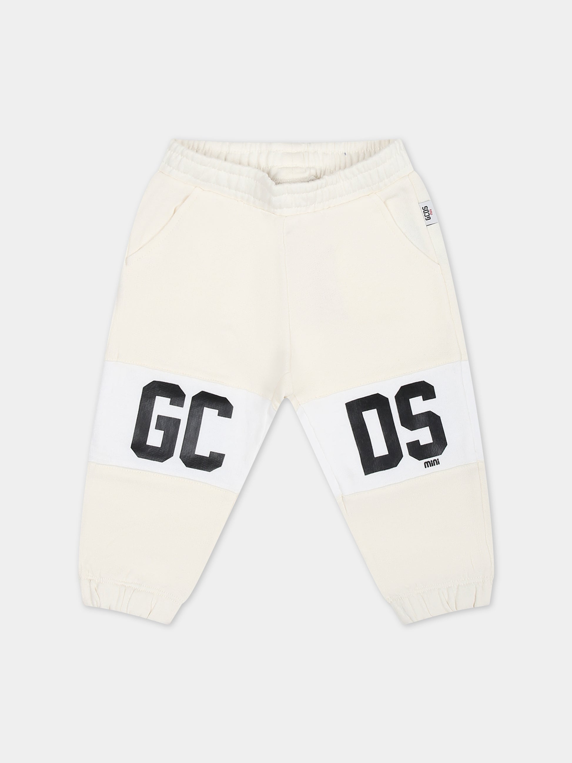 Pantalone bianco per neonati con logo,Gcds Kids,GUP00A LCA33 10063