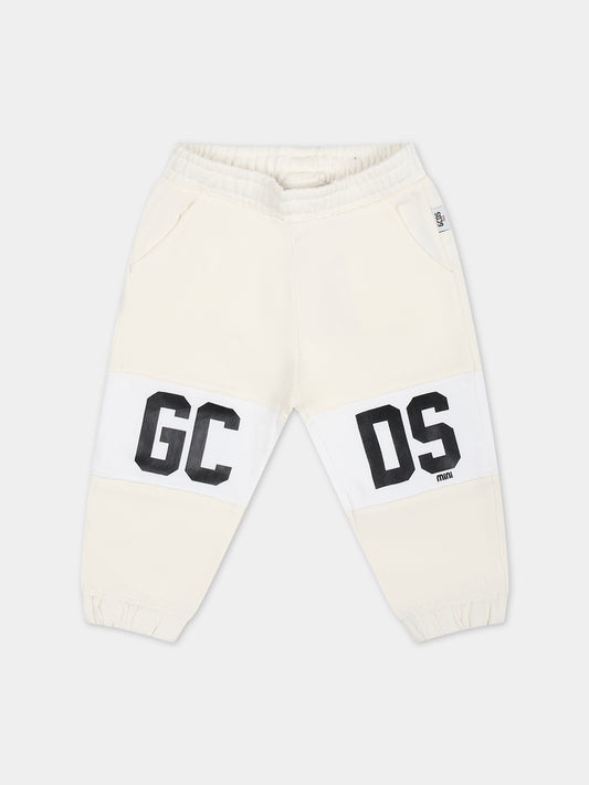 Pantalone bianco per neonati con logo,Gcds Kids,GUP00A LCA33 10063