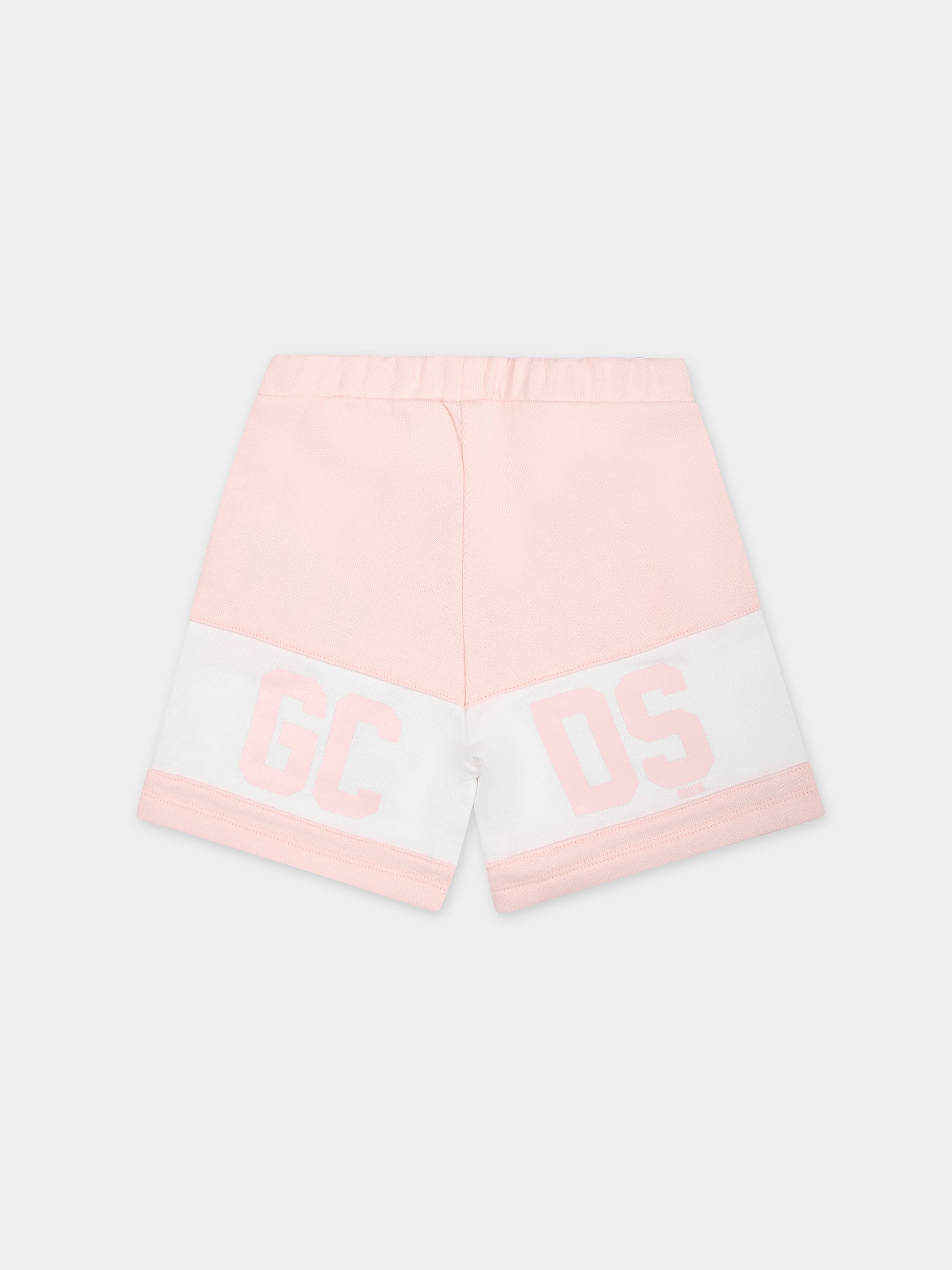 Shorts sportivi rosa  per neonati con logo,Gcds Kids,GMQ002 LCA33 52483