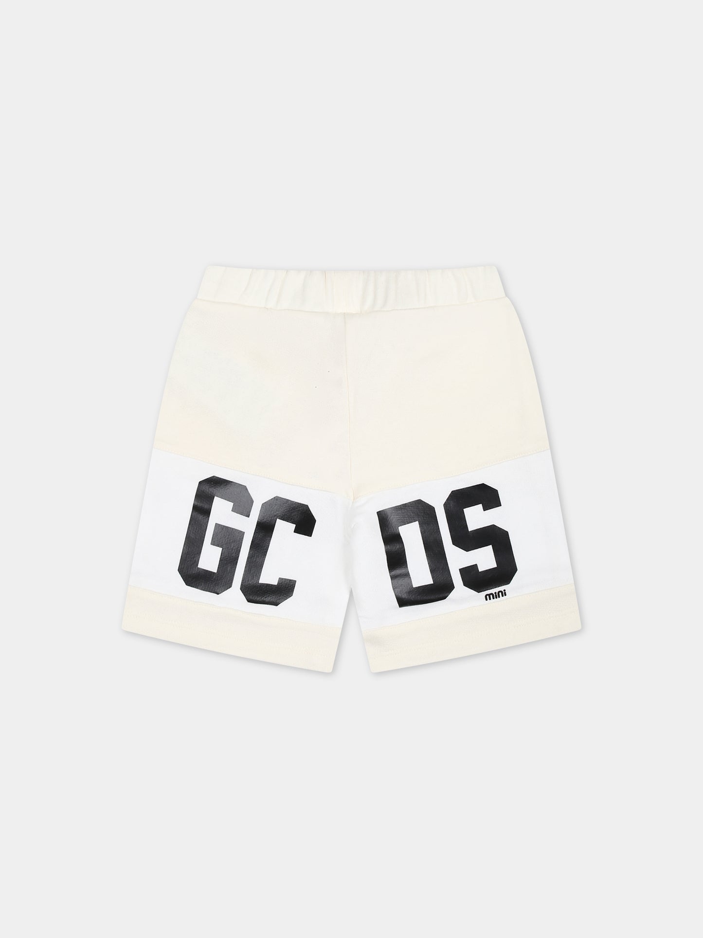 Shorts sportivi bianchi per neonati con logo,Gcds Kids,GMQ002 LCA33 10063