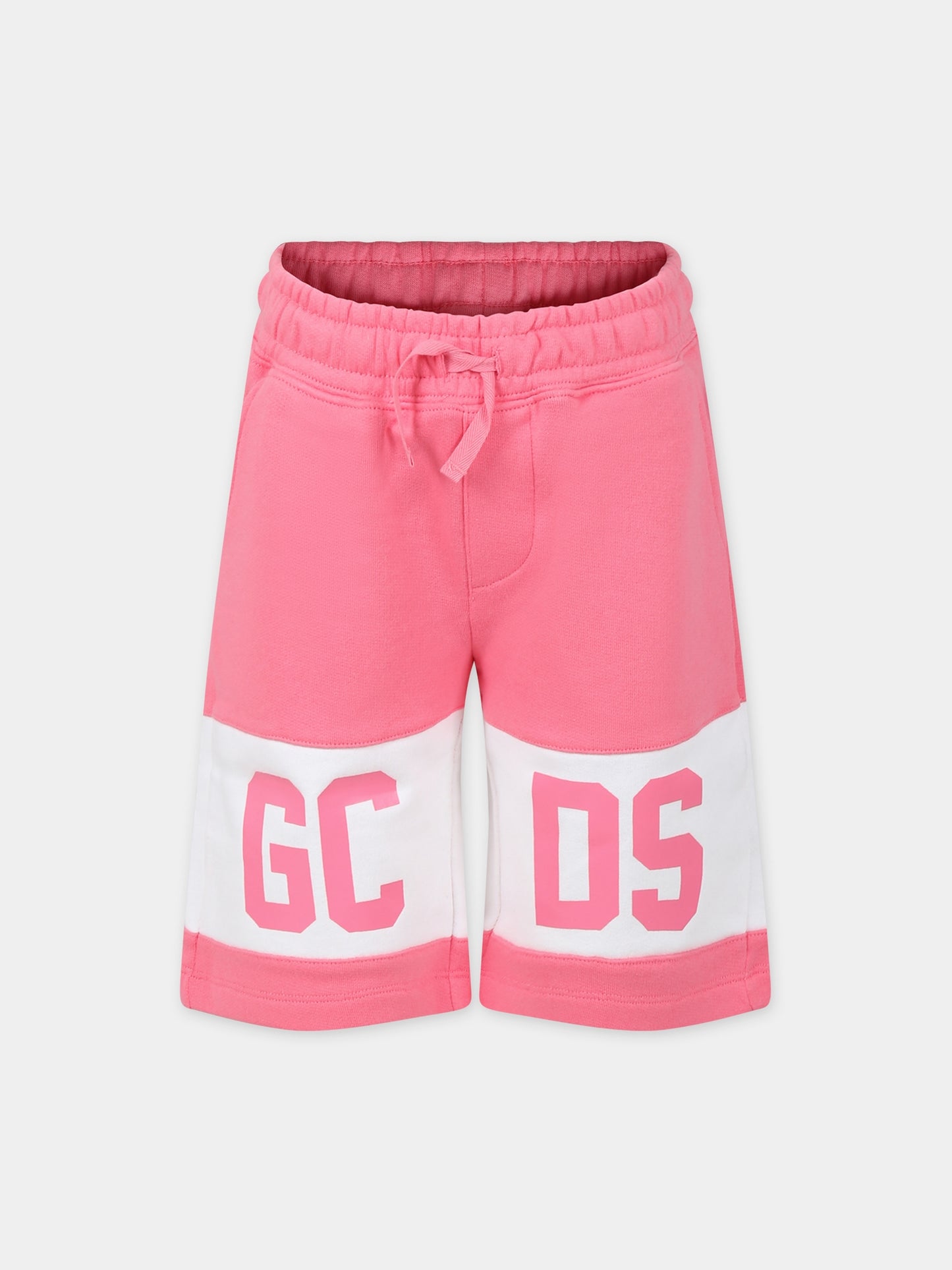 Shorts sportivi rosa per bambino con logo,Gcds Kids,DNQ006 LCA33 51452