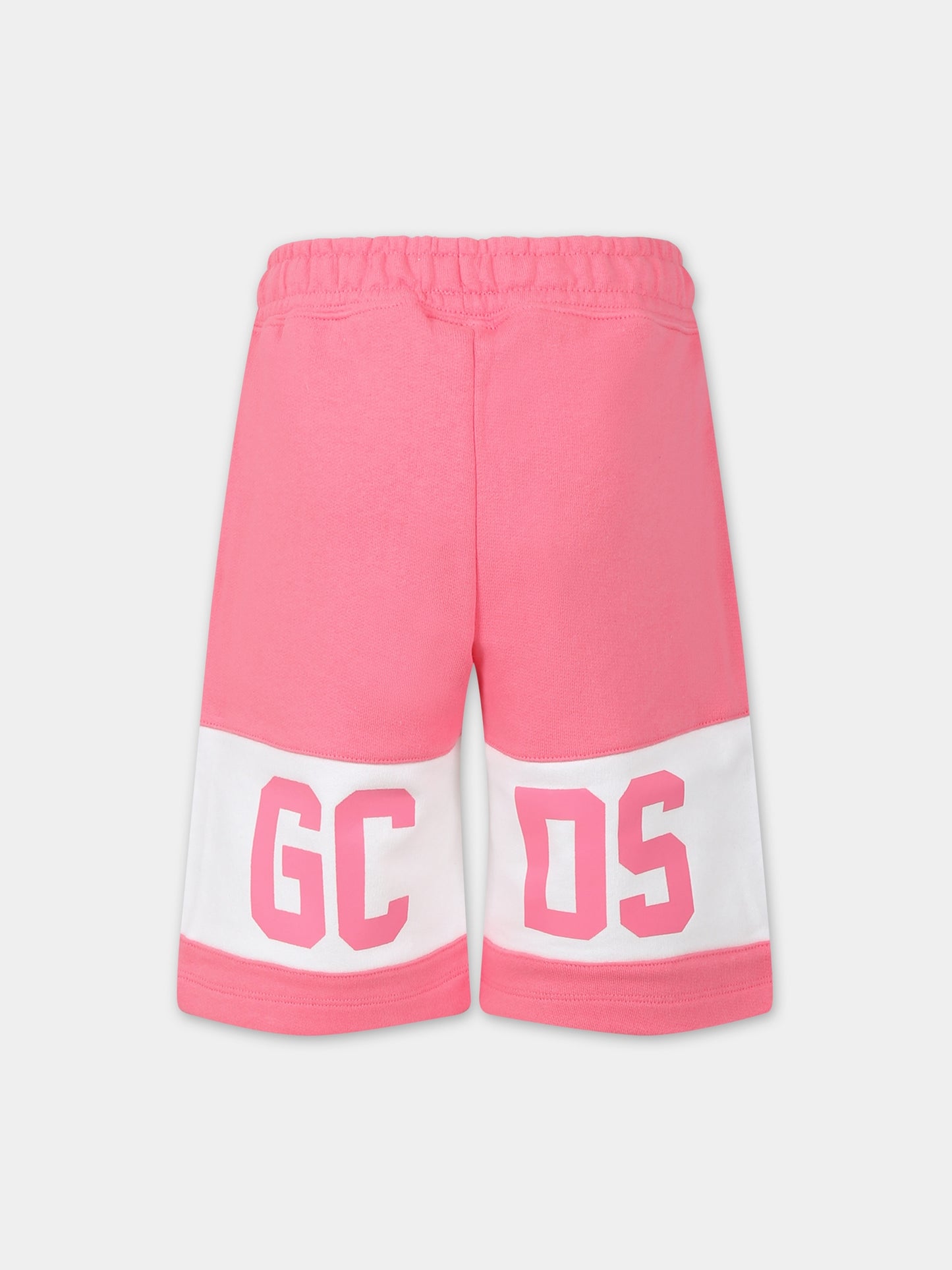 Shorts sportivi rosa per bambino con logo,Gcds Kids,DNQ006 LCA33 51452