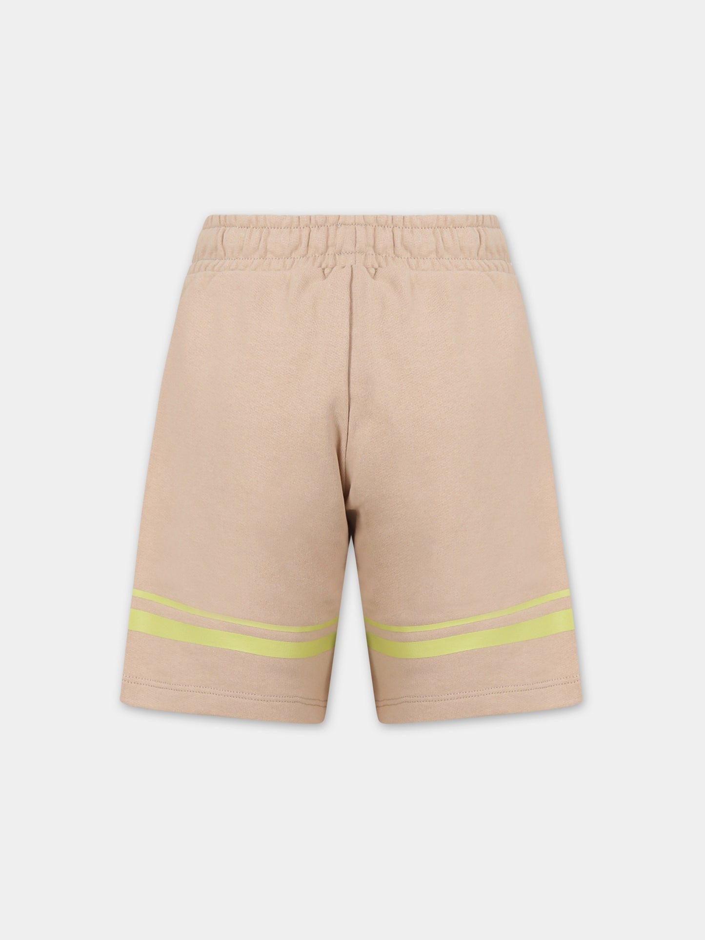 Shorts sportivi beige per bambino con logo,Gcds Kids,DNQ004 LCA52 20379