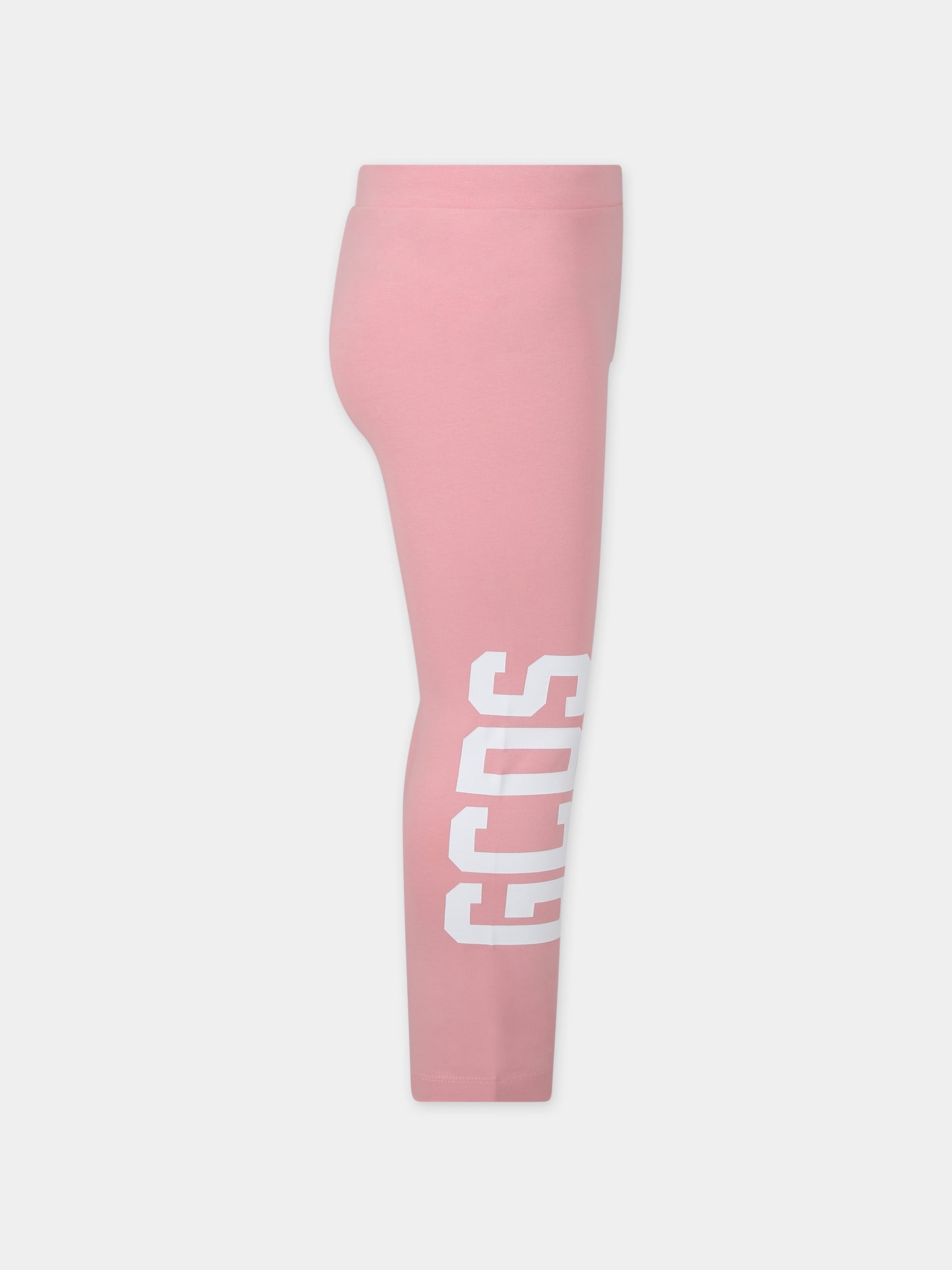 Leggings rosa per bambina con logo,Gcds Kids,DCP003 LBA00 51630