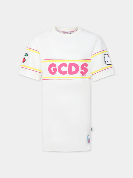 Vestito bianco per bambina,Gcds Kids,DCV002 LBA23 10063