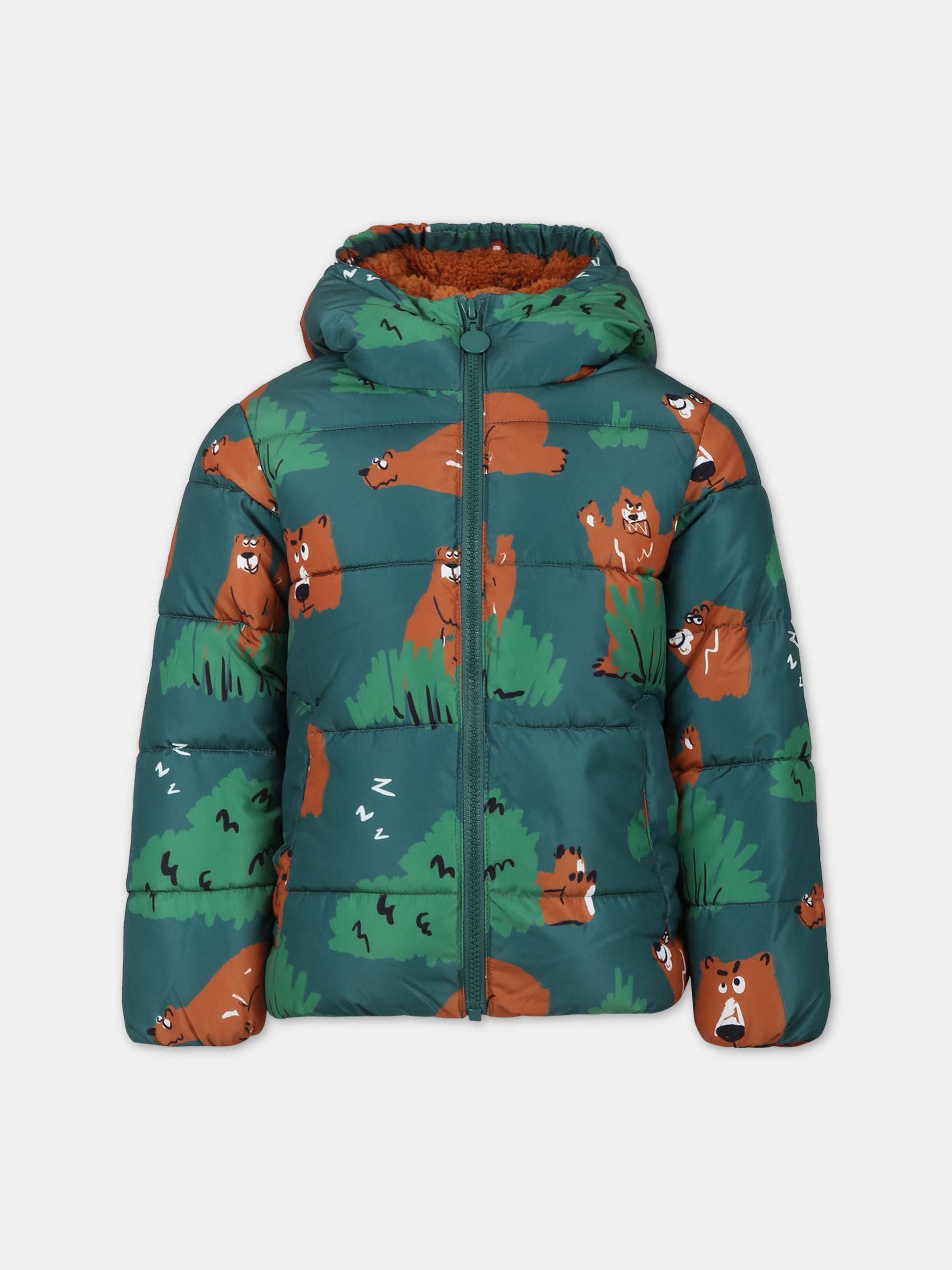 Piumino per bambino con stampa orsi all-over,Stella Mccartney Kids,TT2R27 Z1538 719MC