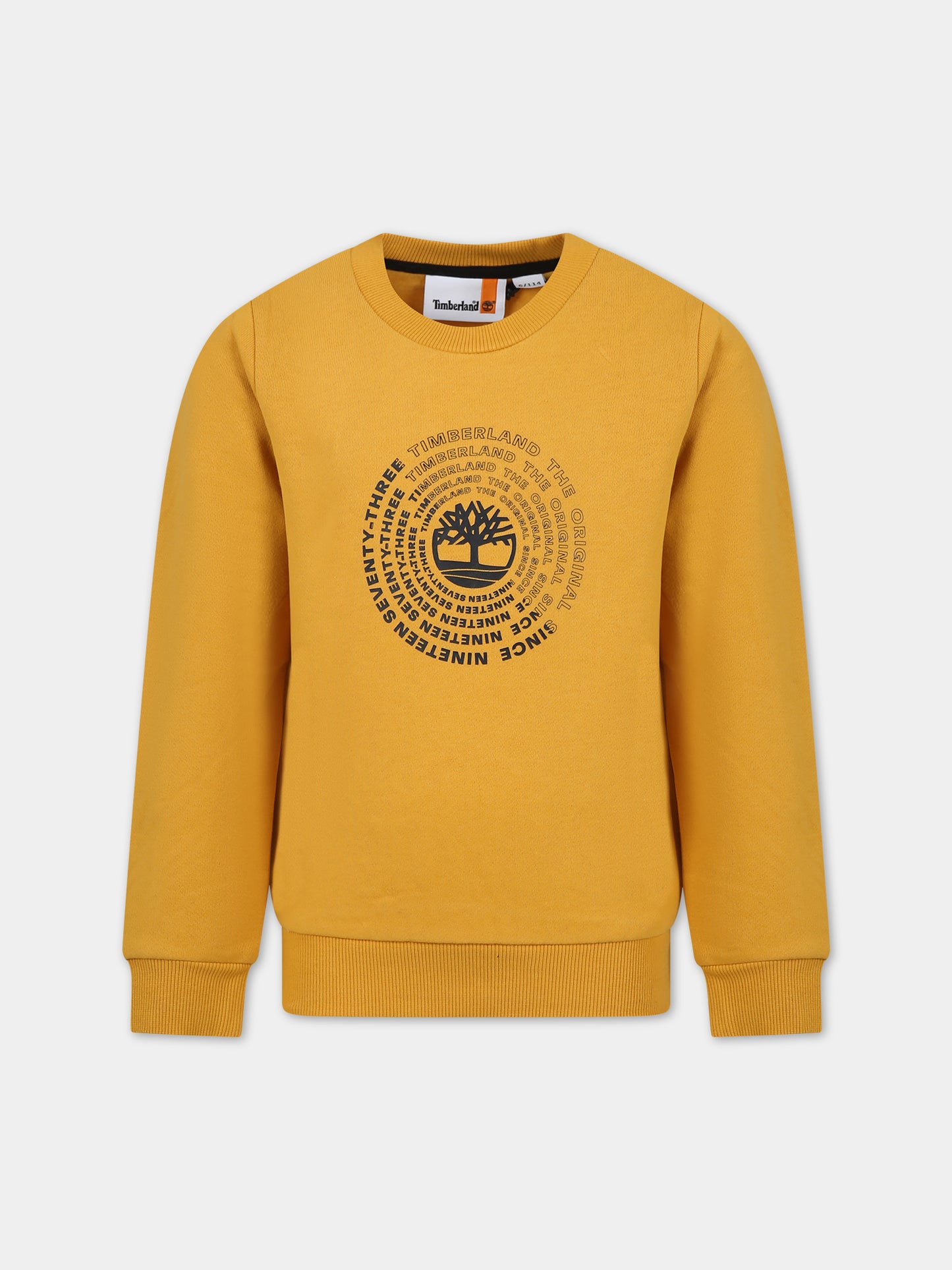 Felpa gialla per bambino con stampa,Timberland,T25U55 575