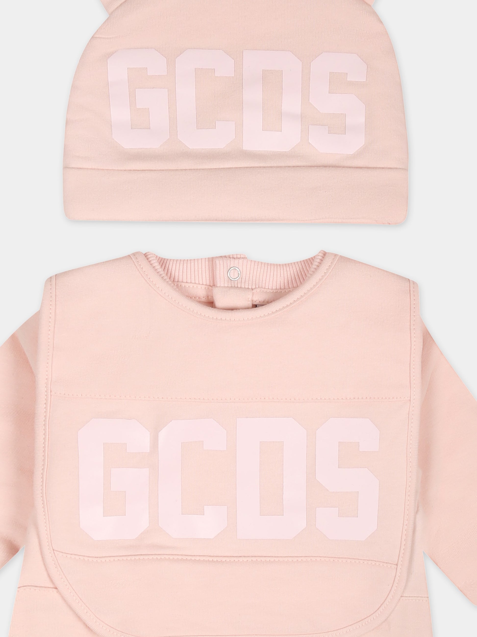 Set rosa per neonata con logo,Gcds Kids,GOY007 LDA26 52859