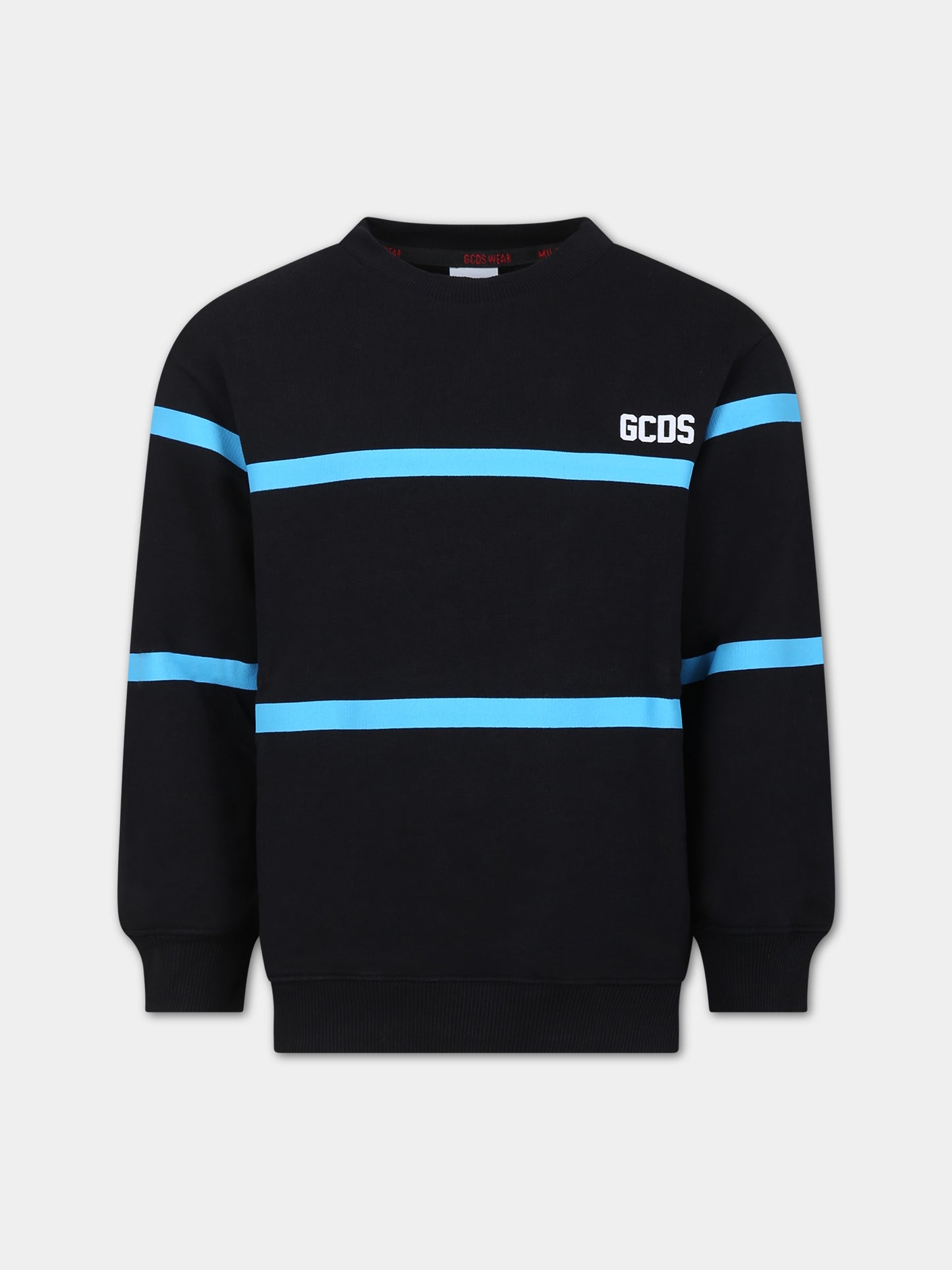 Felpa nera per bambini con logo,Gcds Kids,DQF000 LCA52 85989