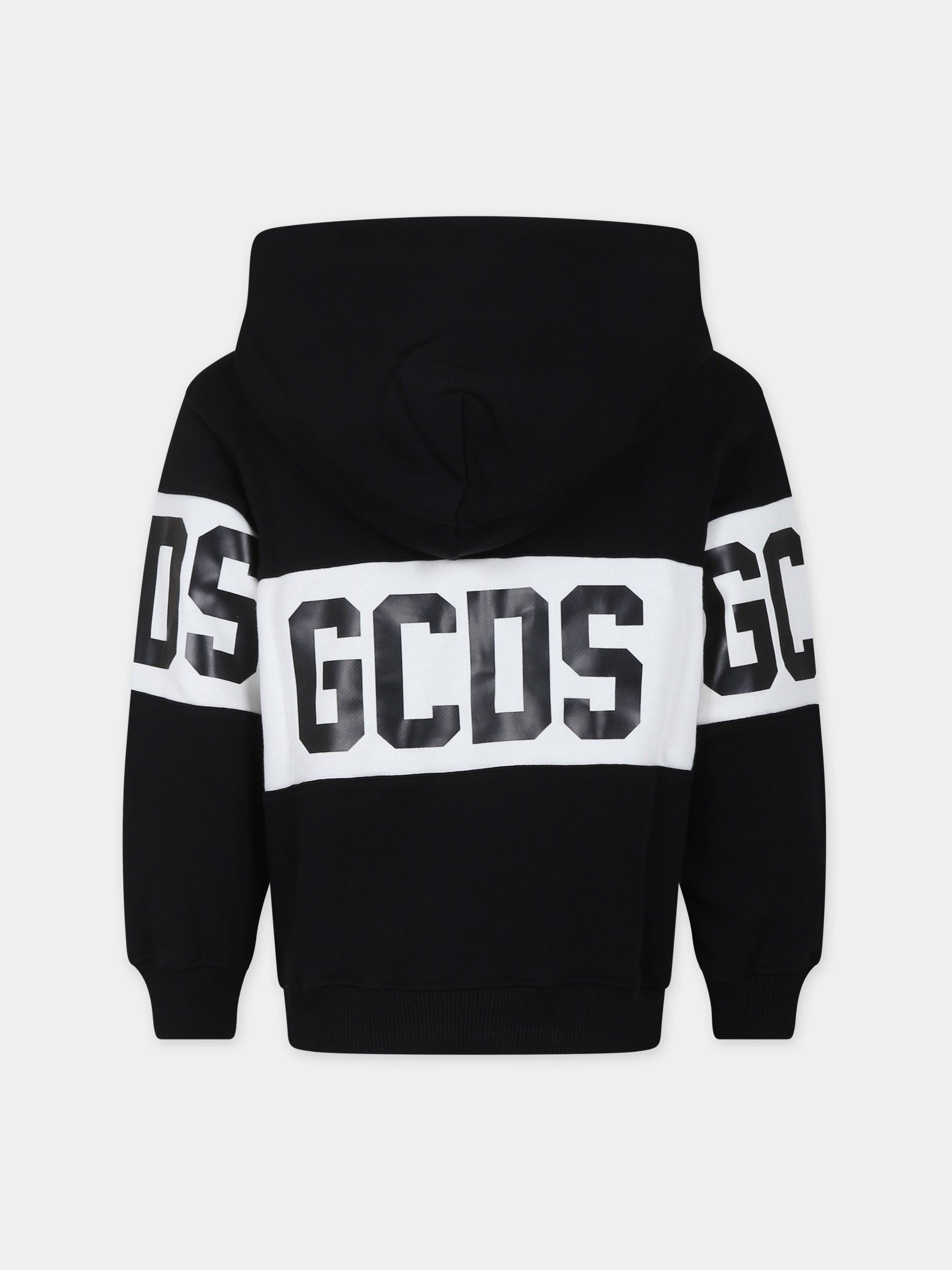 Felpa nera per bambini con logo,Gcds Kids,DOF004 LCA44 60100