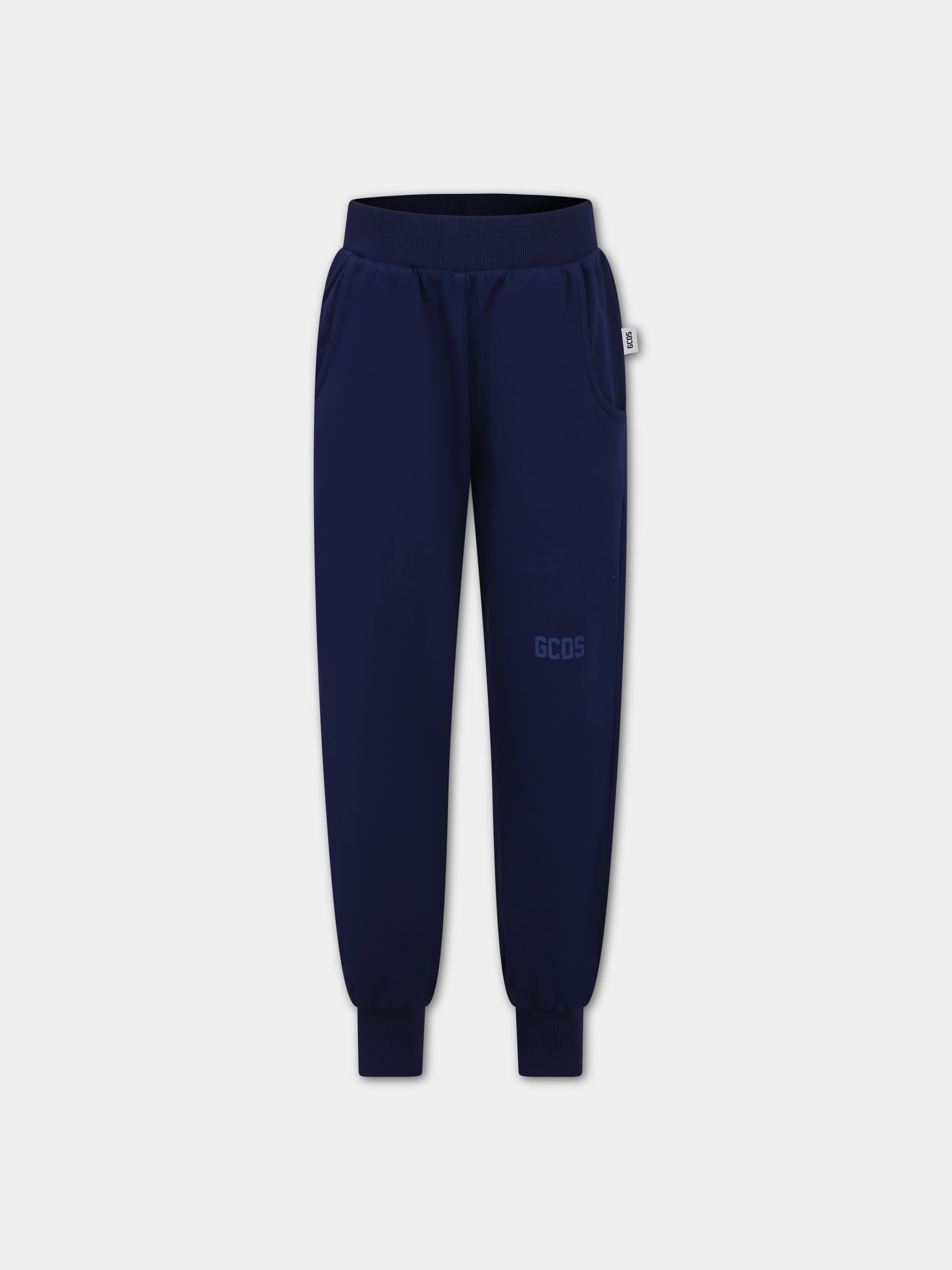 Pantaloni blu per bambino con logo,Gcds Kids,DNP008 LCA60 40258