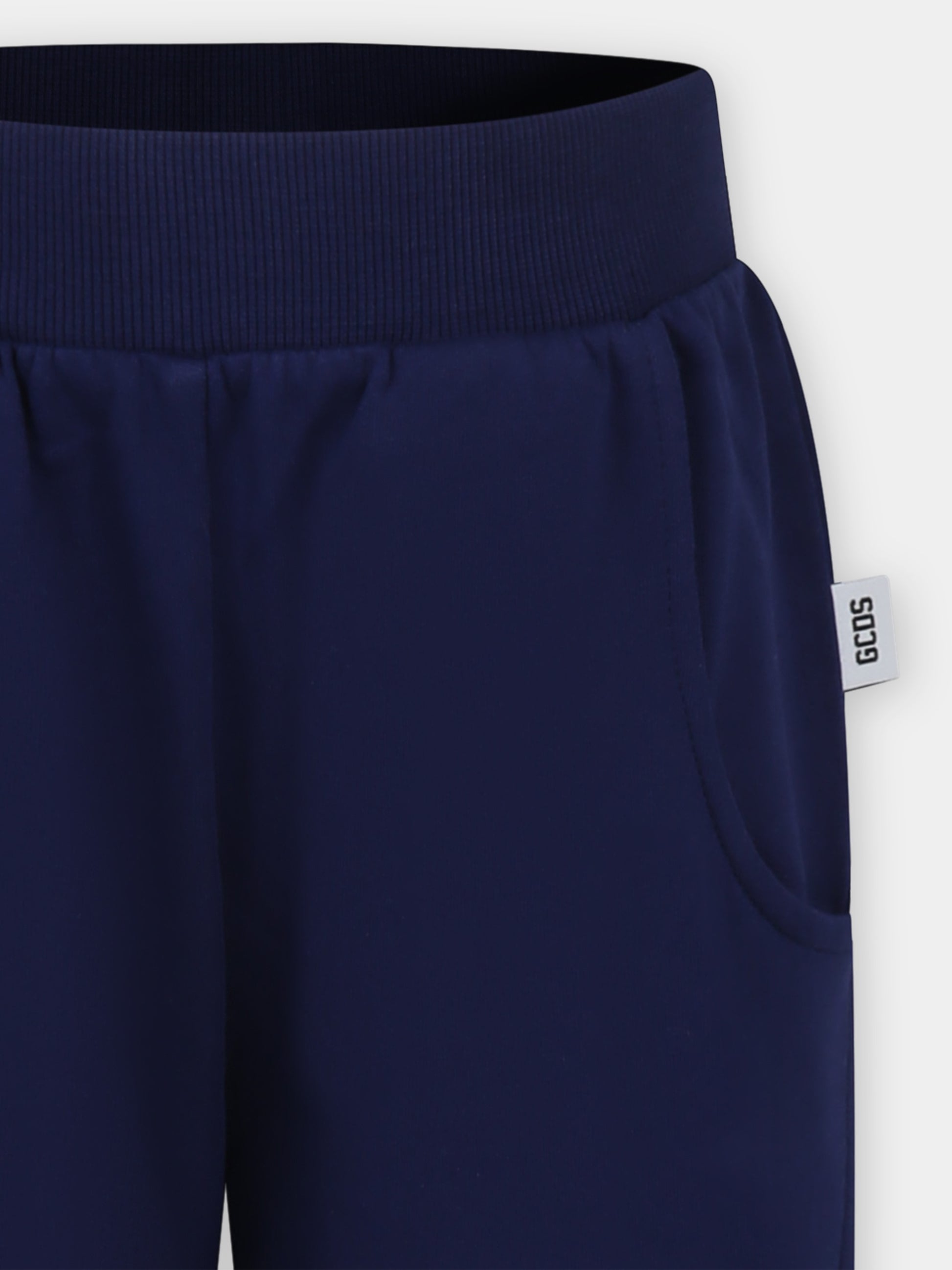 Pantaloni blu per bambino con logo,Gcds Kids,DNP008 LCA60 40258