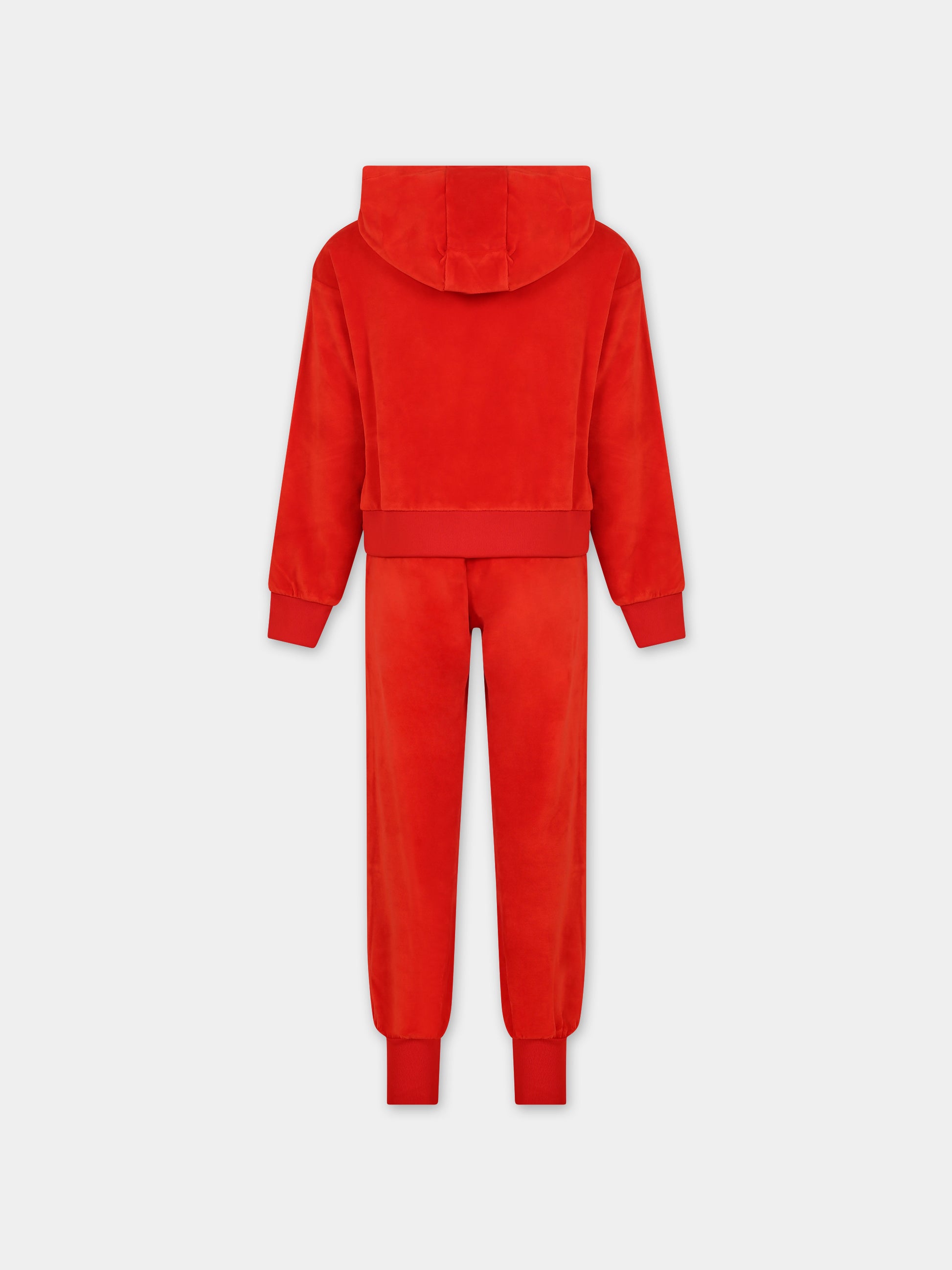 Completo rosso per bambina con Teddy Bears e logo,Moschino Kids,HDK02L LGA07 50109