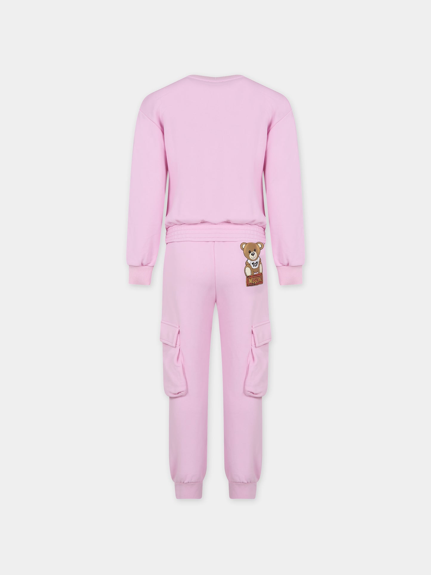 Completo rosa per bambina con Teddy Bear e logo,Moschino Kids,HDK02O LCA55 51684