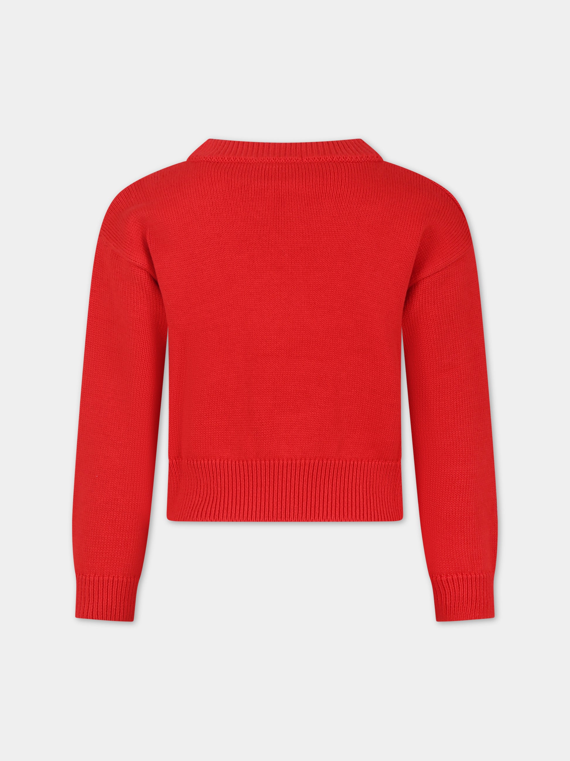 Maglione bianco per bambina con Teddy Bear e cuore,Moschino Kids,HDW01R LHE43 50109