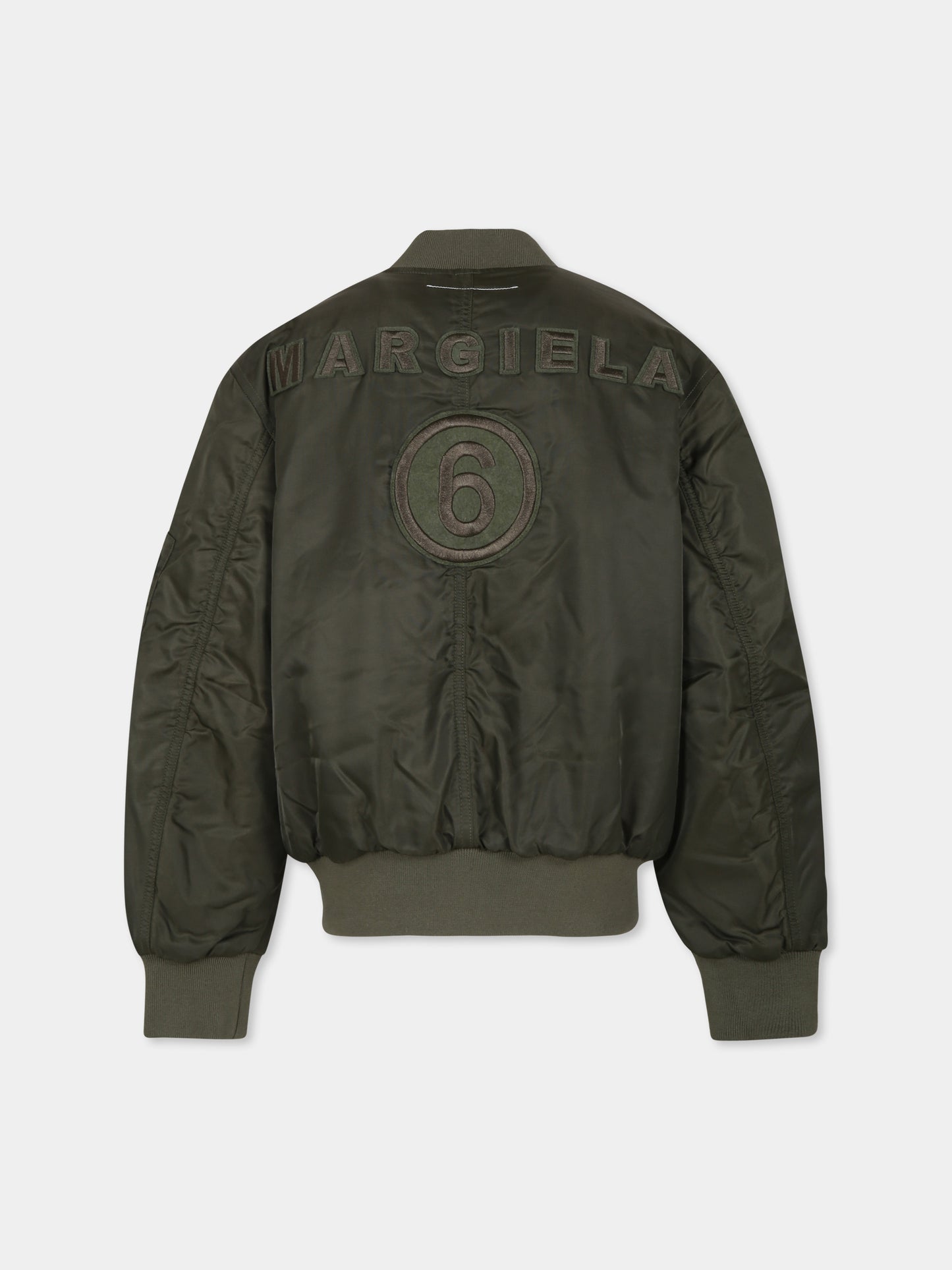 Bomber verde per bambini con logo,Mm6 Maison Margiela,M60612 MM03B MM6J81U M6512