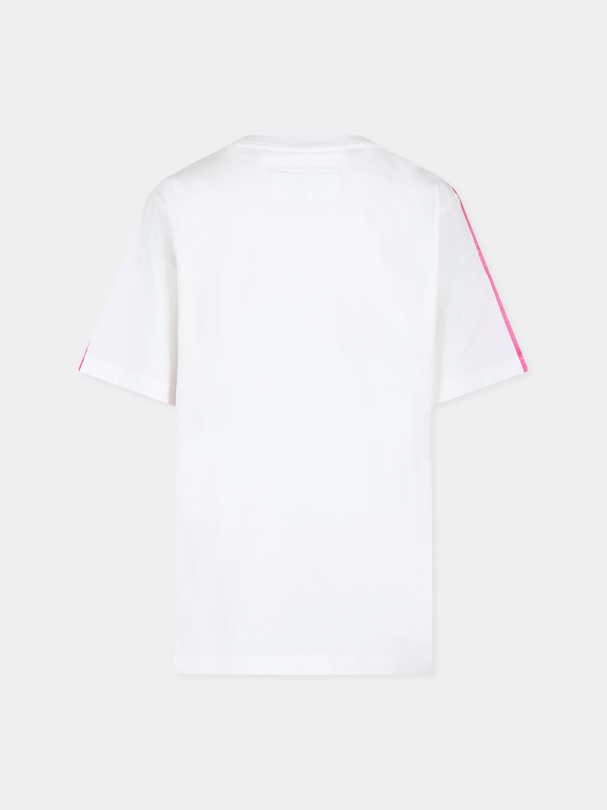 T-shirt fucsia per bambina con stampa numeri,Mm6 Maison Margiela,M60669 MM04G MM6T102U M6307