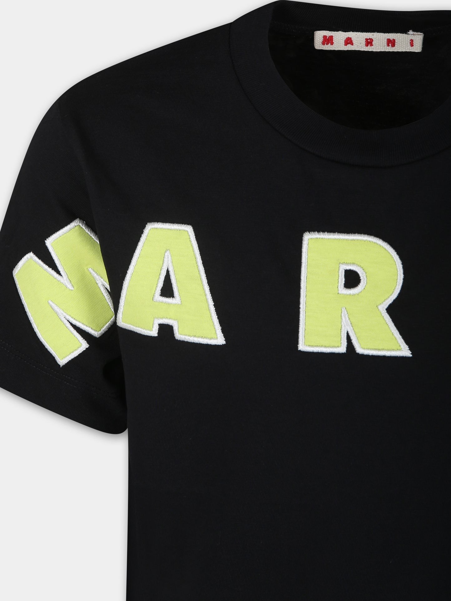 T-shirt nera per bambini con logo,Marni Kids,M01265 M00RF MT179U 0M900