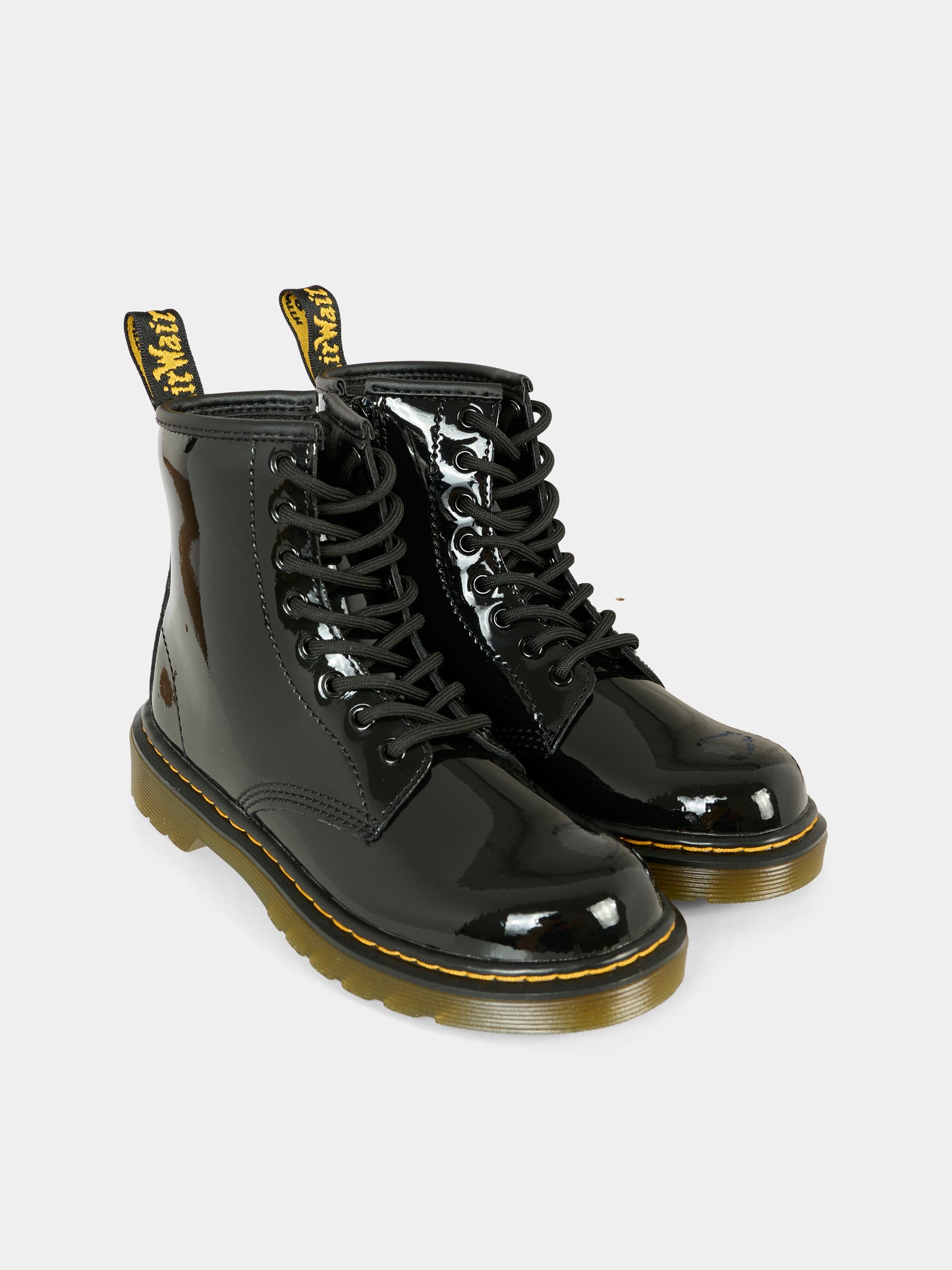Anfibi 1460 neri per bambina con logo,Dr. Martens,1460 Y 21979001 BLACK PATENT LAMPER
