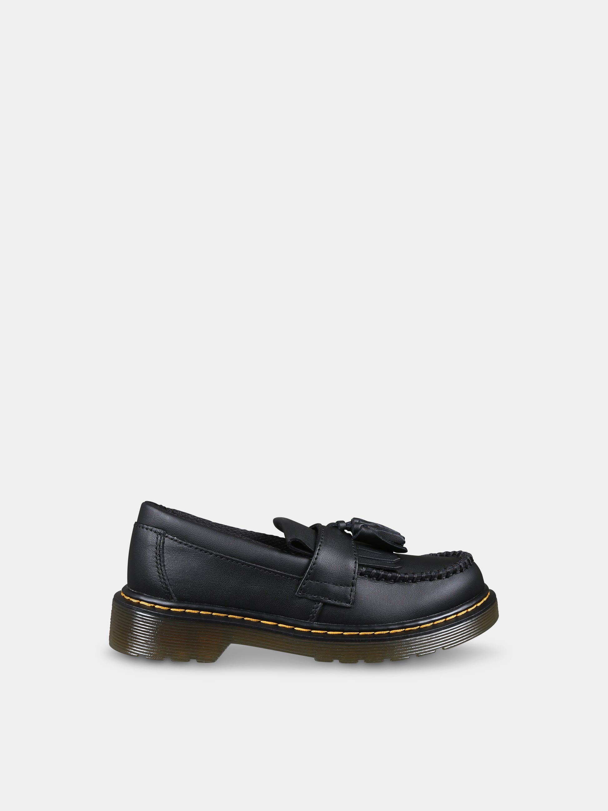 Mocassini Adrian neri per bambini,Dr. Martens,ADRIAN J 30963001 BLACK SOFTY T