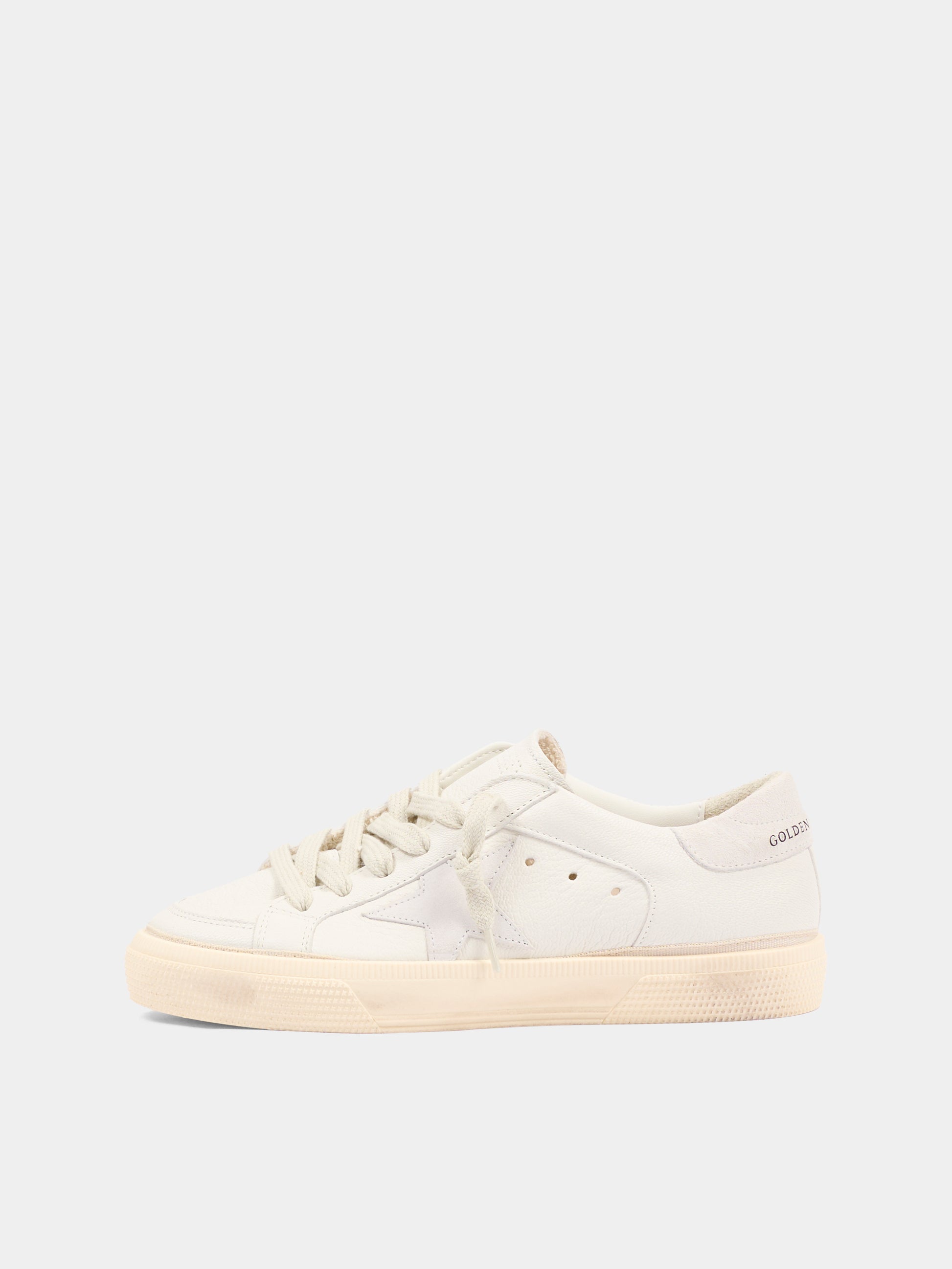 Sneakers May avorio per bambini con stella,Golden Goose,GTF00495 F004814 10100