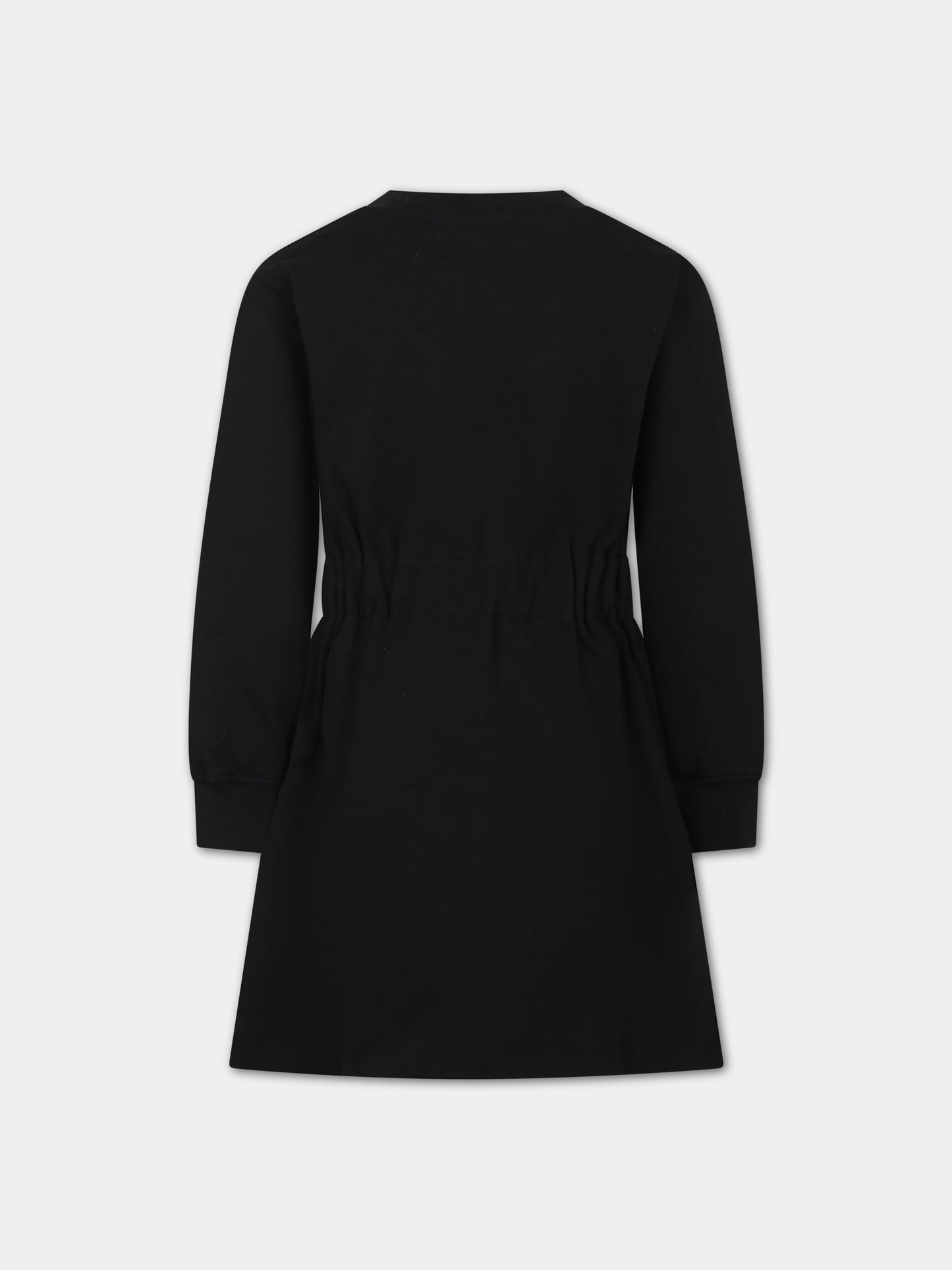 Vestito nero per bambina con logo,Msgm Kids,F3MSJGDR031 110