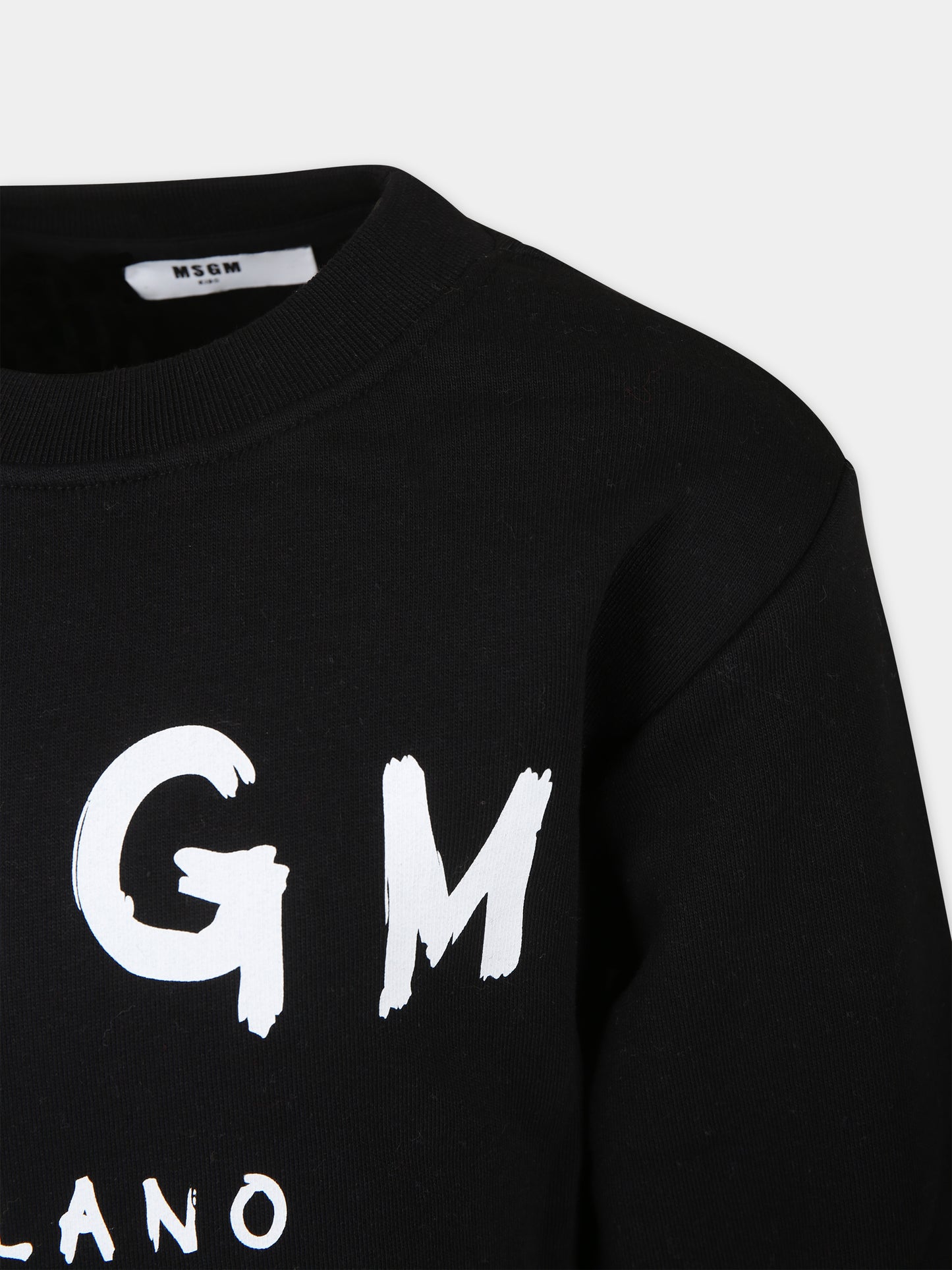 Vestito nero per bambina con logo,Msgm Kids,F3MSJGDR031 110