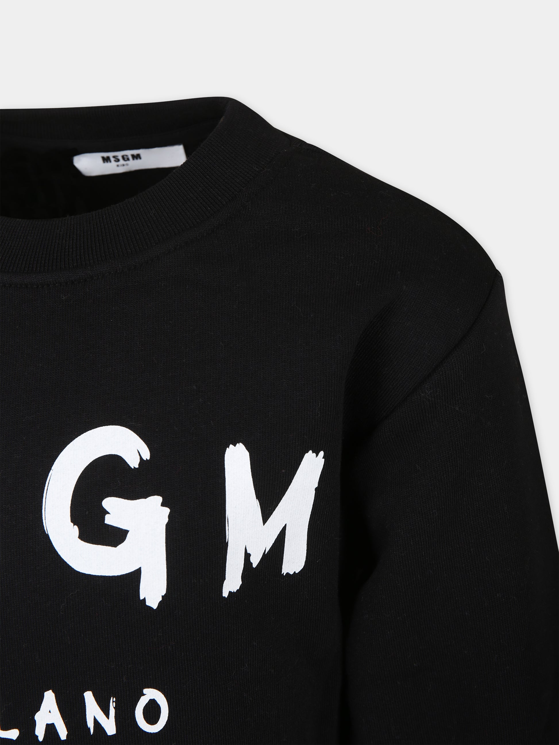 Vestito nero per bambina con logo,Msgm Kids,F3MSJGDR031 110