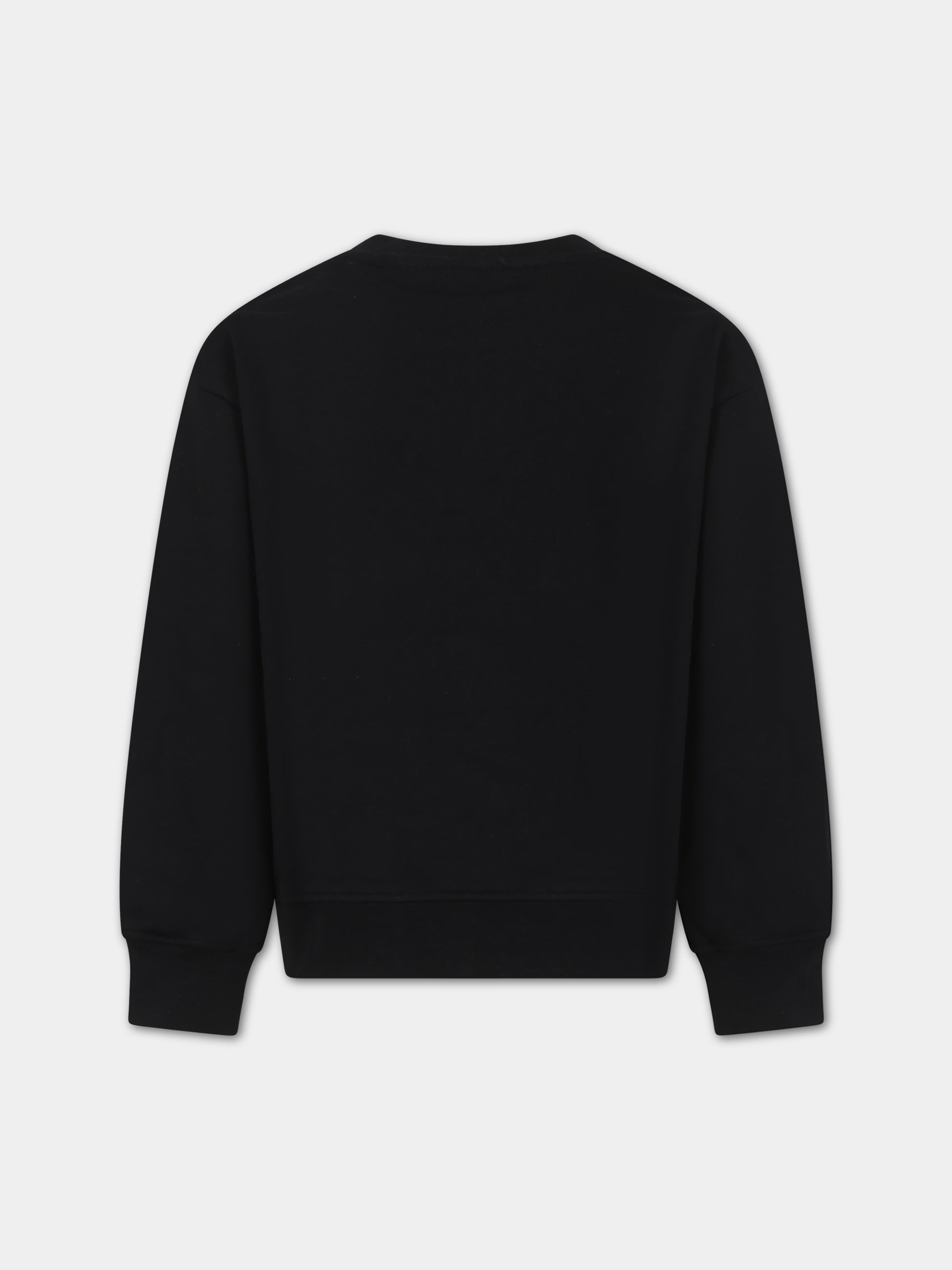 Felpa nera per bambina con logo,Msgm Kids,F3MSJUSW021 110
