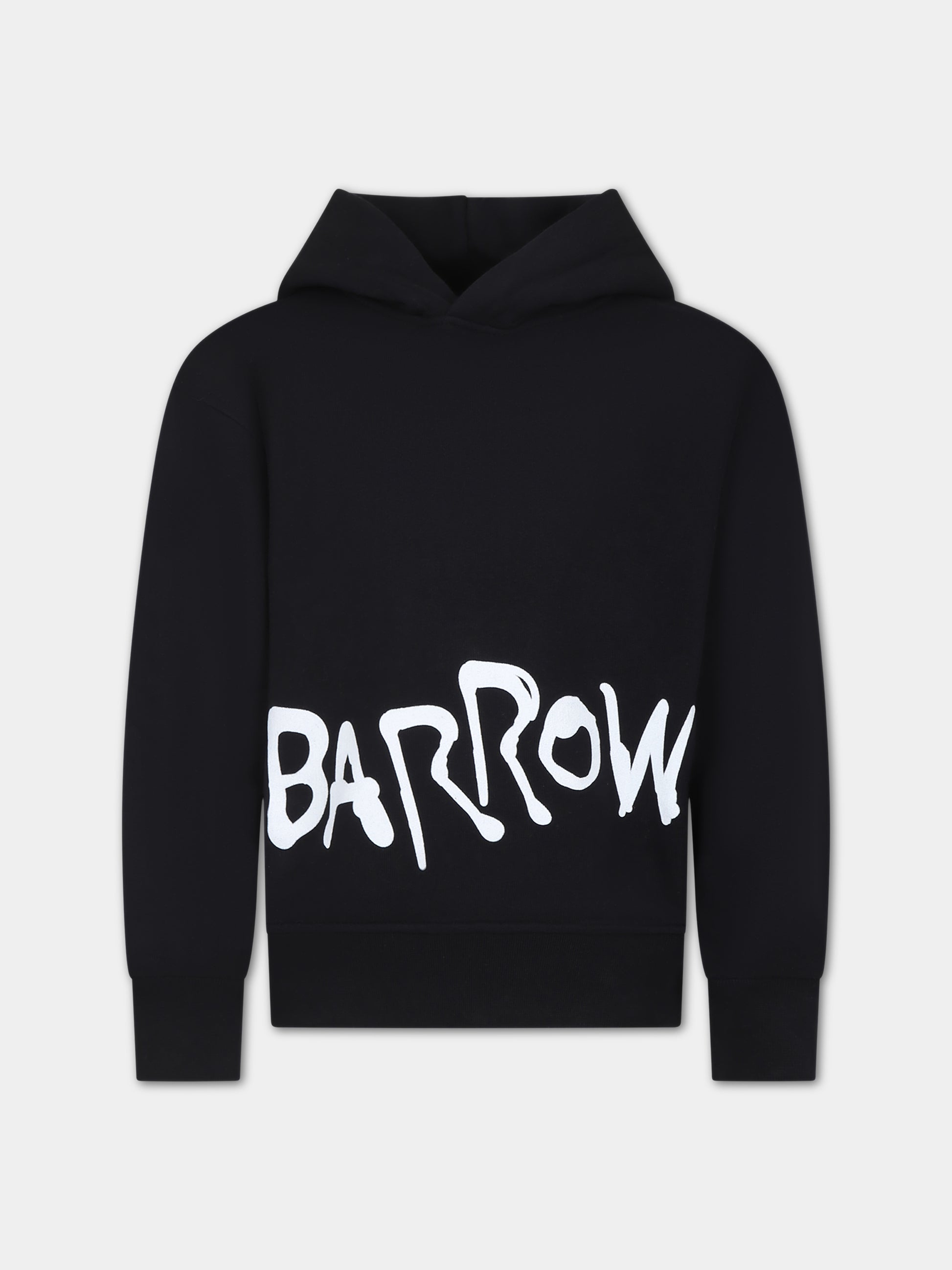 Felpa nera per bambini con logo e stampa,Barrow,F3BKJUHS024 110