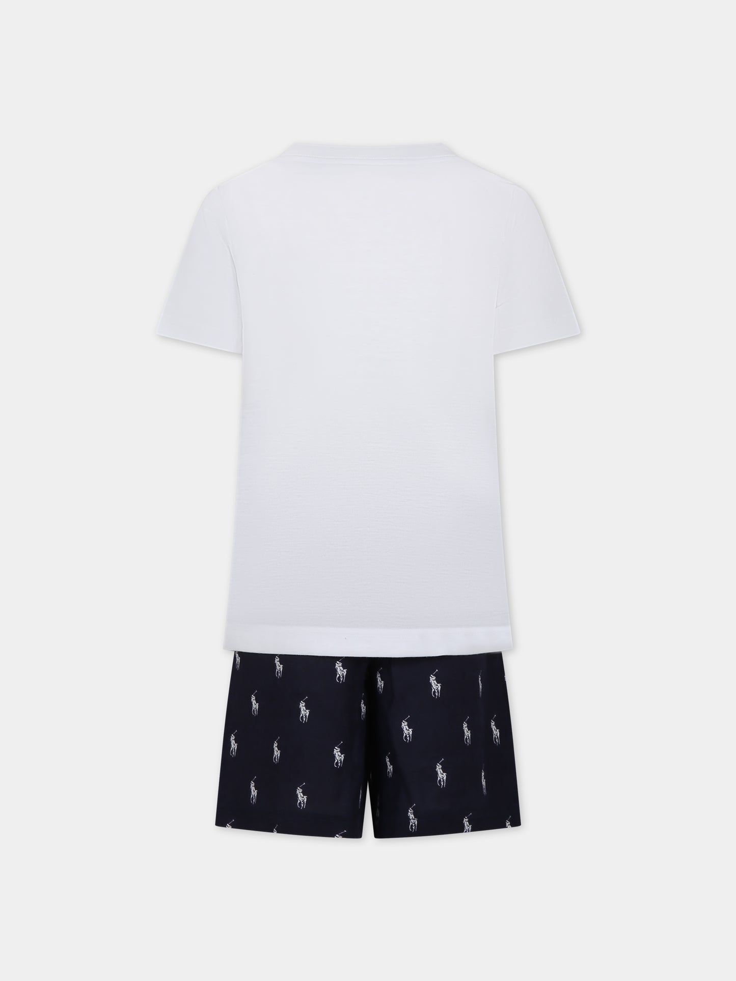 Pigiama bianco per bambino con logo,Ralph Lauren Kids,9P0109 BCV