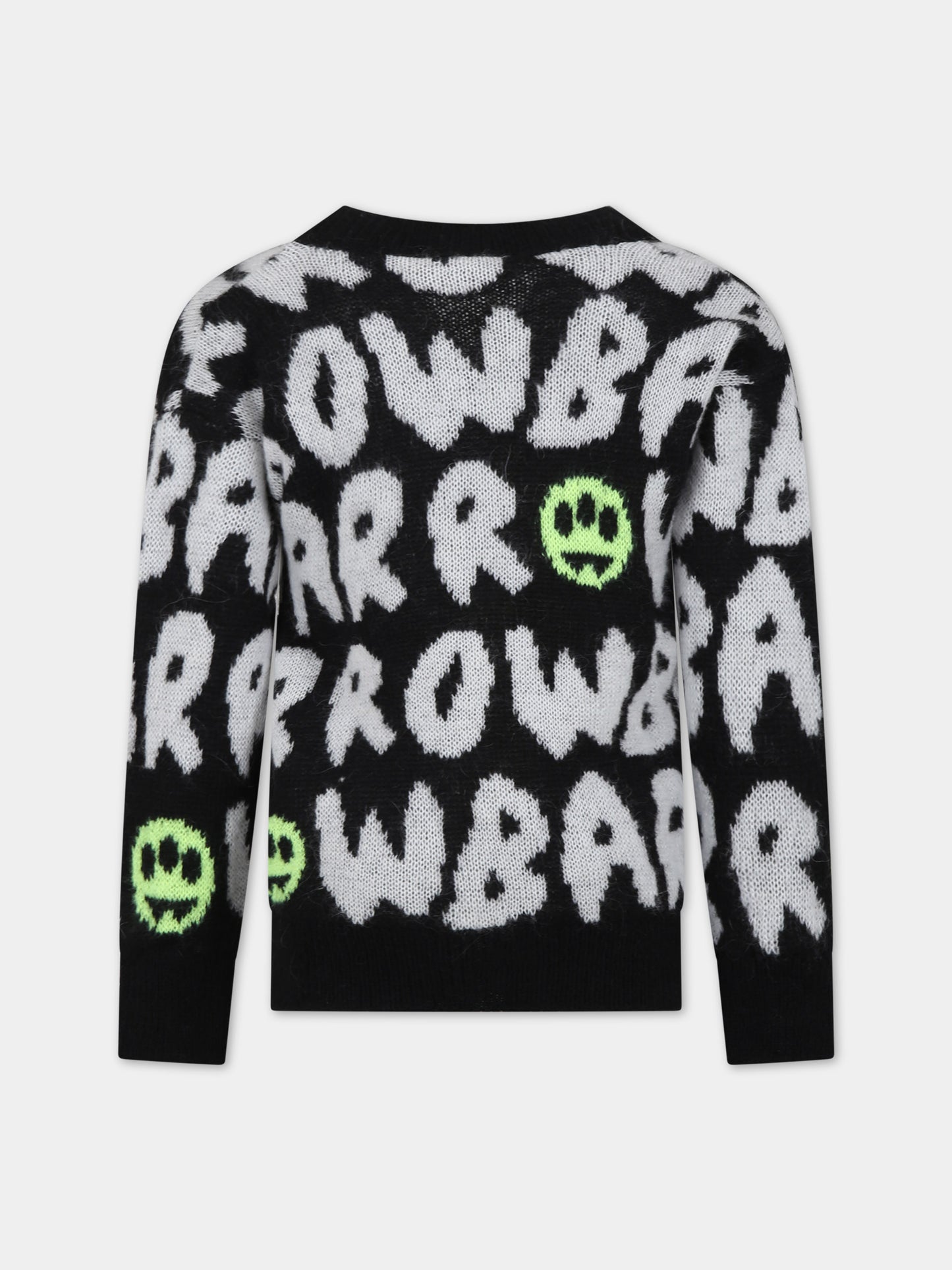 Cardigan nero per bambina con logo e smile,Barrow,F3BKJGCA061 110