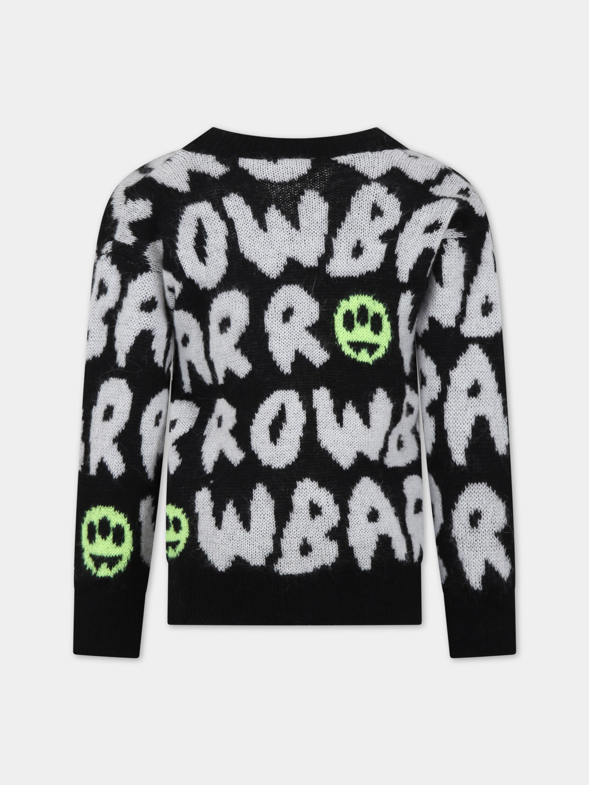 Cardigan nero per bambina con logo e smile,Barrow,F3BKJGCA061 110