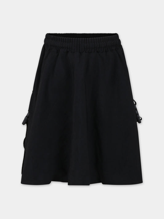 Gonna nera per bambina con logo,Barrow,F3BKJGSK062 110