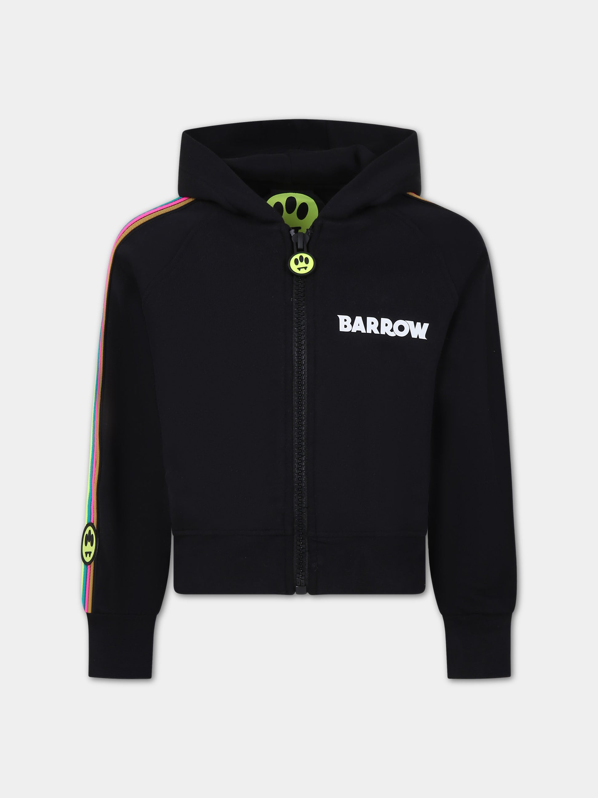 Felpa nera per bambina con logo,Barrow,F3BKJGZH101 110