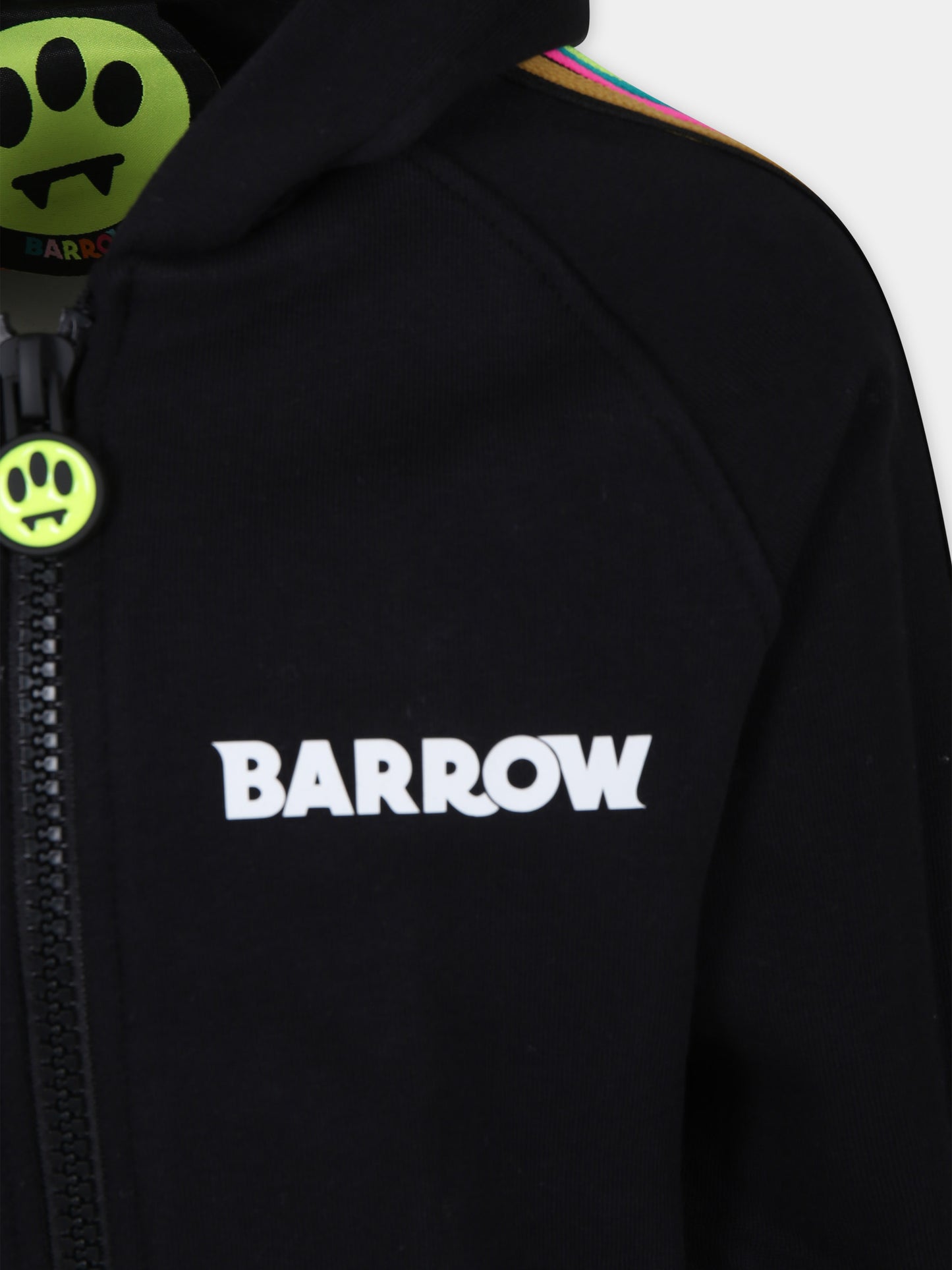 Felpa nera per bambina con logo,Barrow,F3BKJGZH101 110