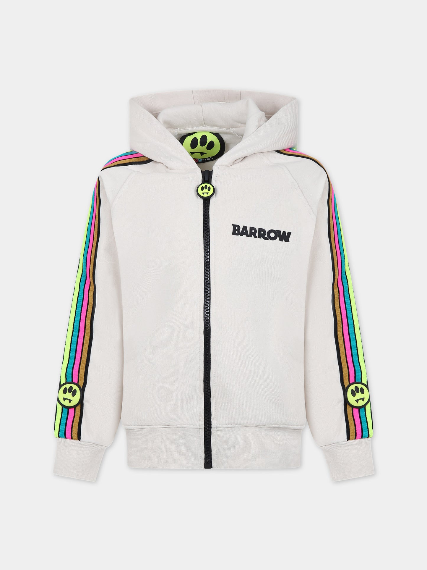 Felpa avorio per bambina con logo,Barrow,F3BKJGZH101 BW009