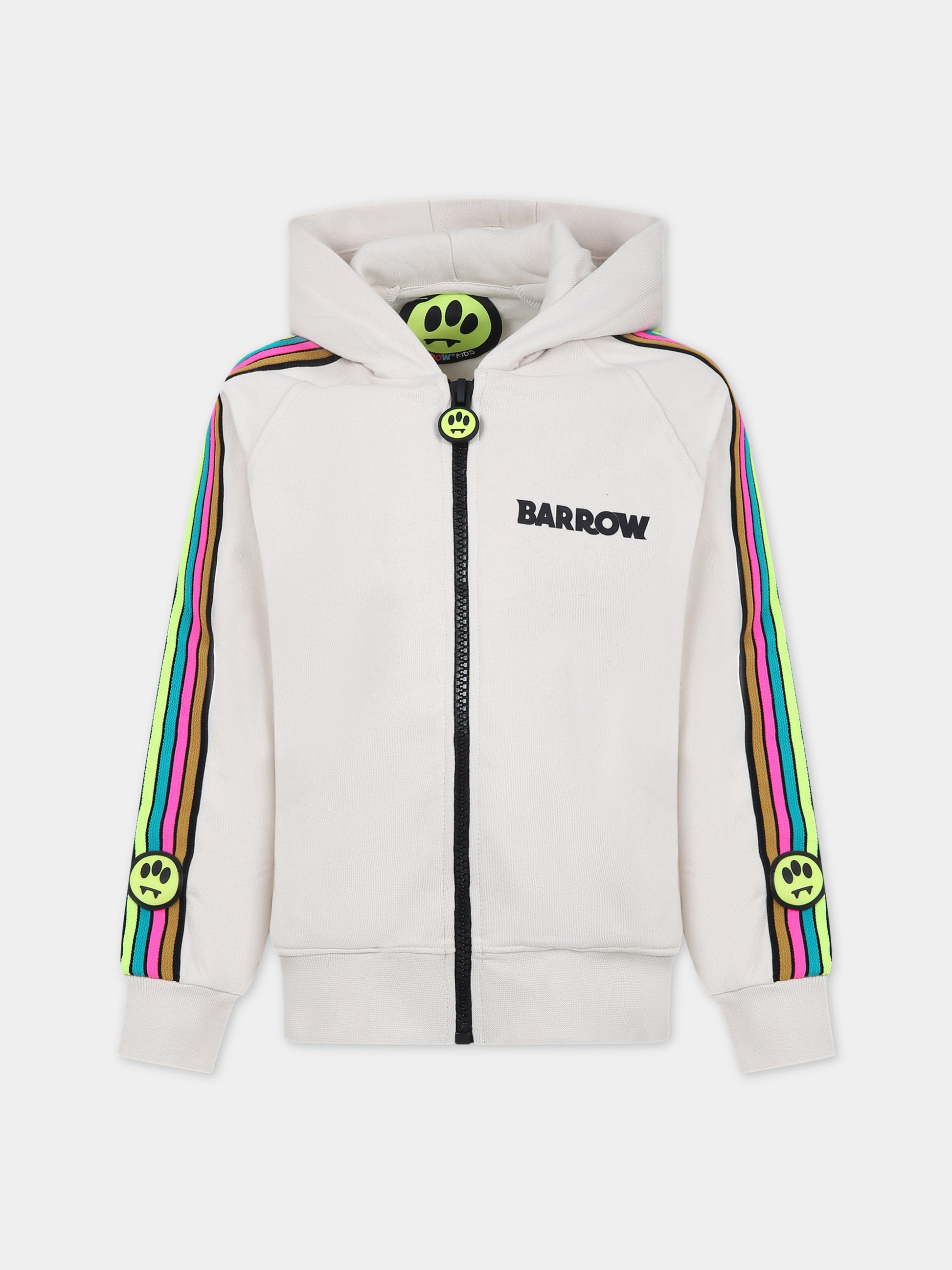 Felpa avorio per bambina con logo,Barrow,F3BKJGZH101 BW009