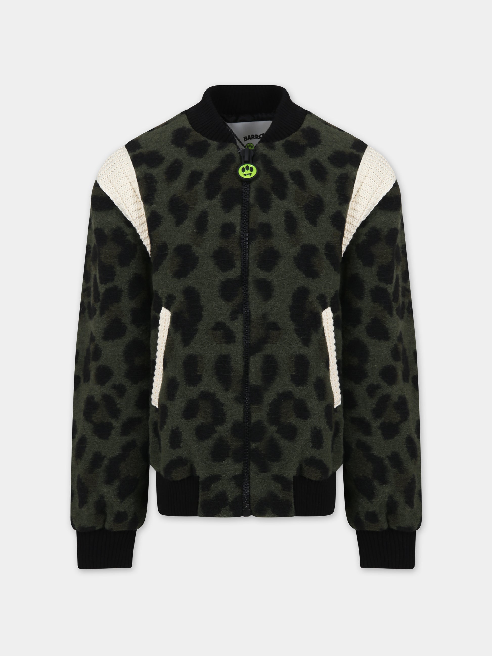 Bomber verde per bambina con ricamo,Barrow,F3BKJUBO044 BW010