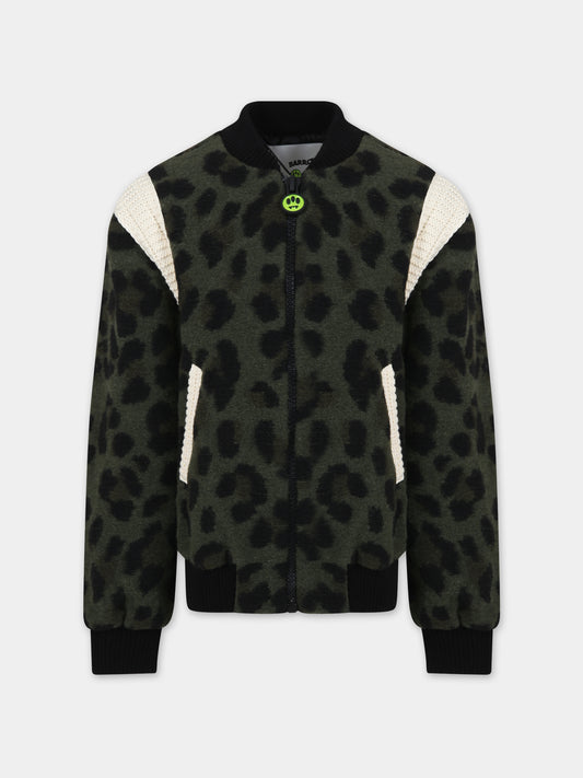 Bomber verde per bambina con ricamo,Barrow,F3BKJUBO044 BW010