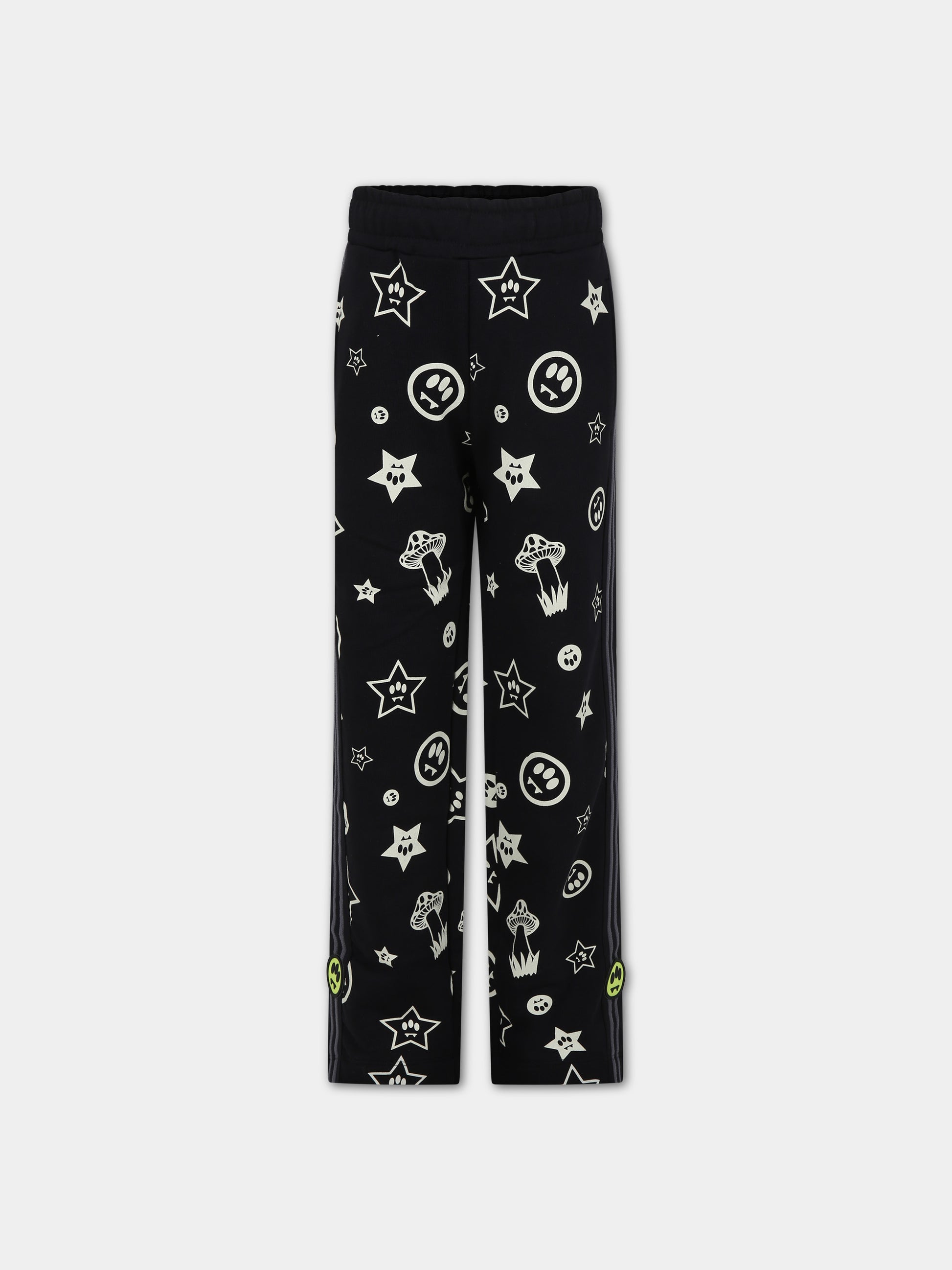 Pantaloni neri per bambini con stampe e smile,Barrow,F3BKJUFP068 110