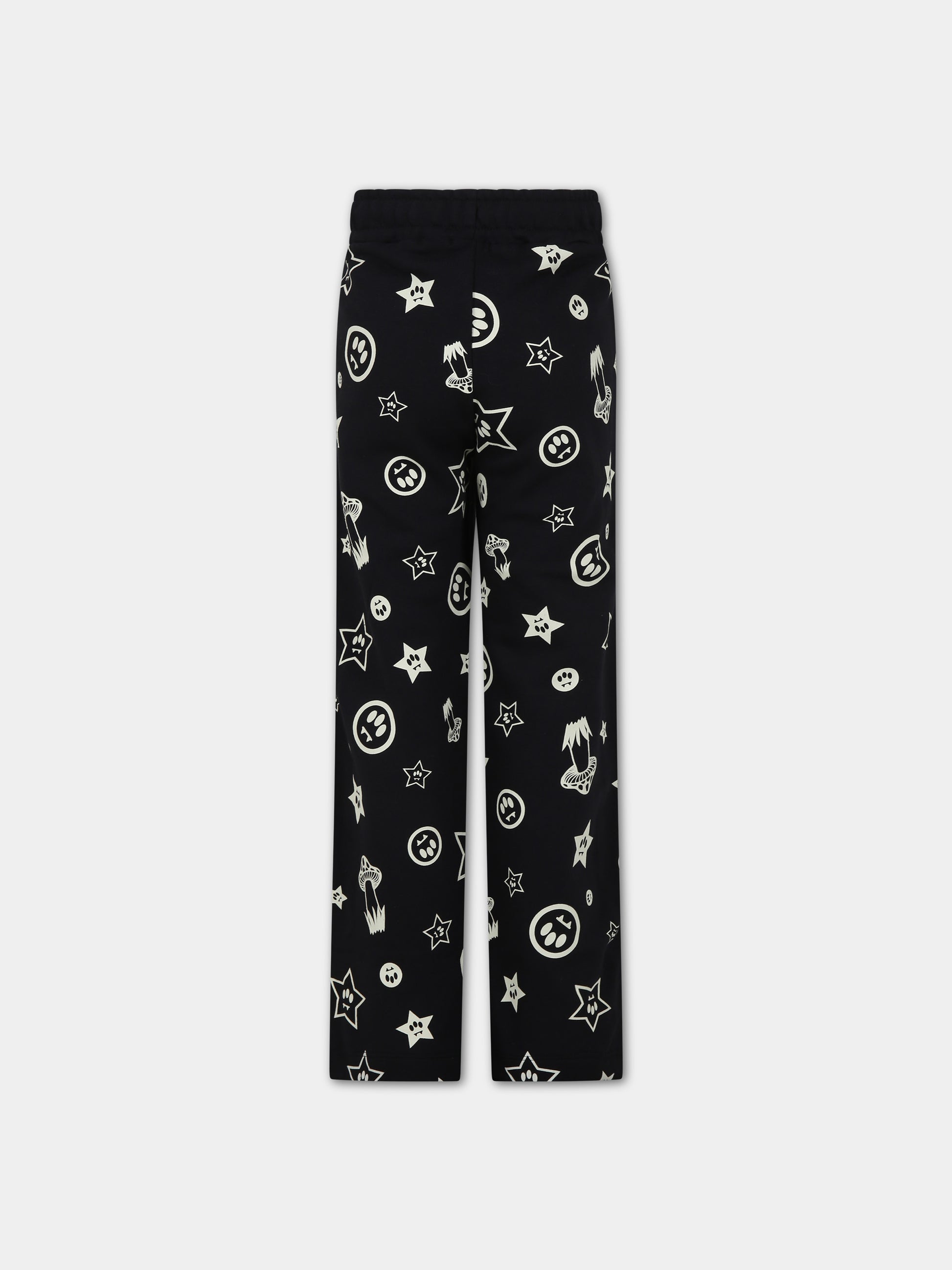 Pantaloni neri per bambini con stampe e smile,Barrow,F3BKJUFP068 110