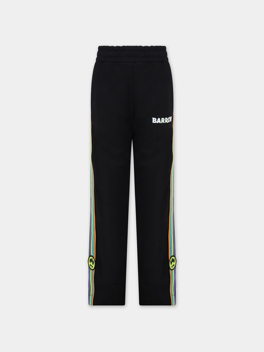 Pantaloni neri per bambini con logo,Barrow,F3BKJUFP100 110