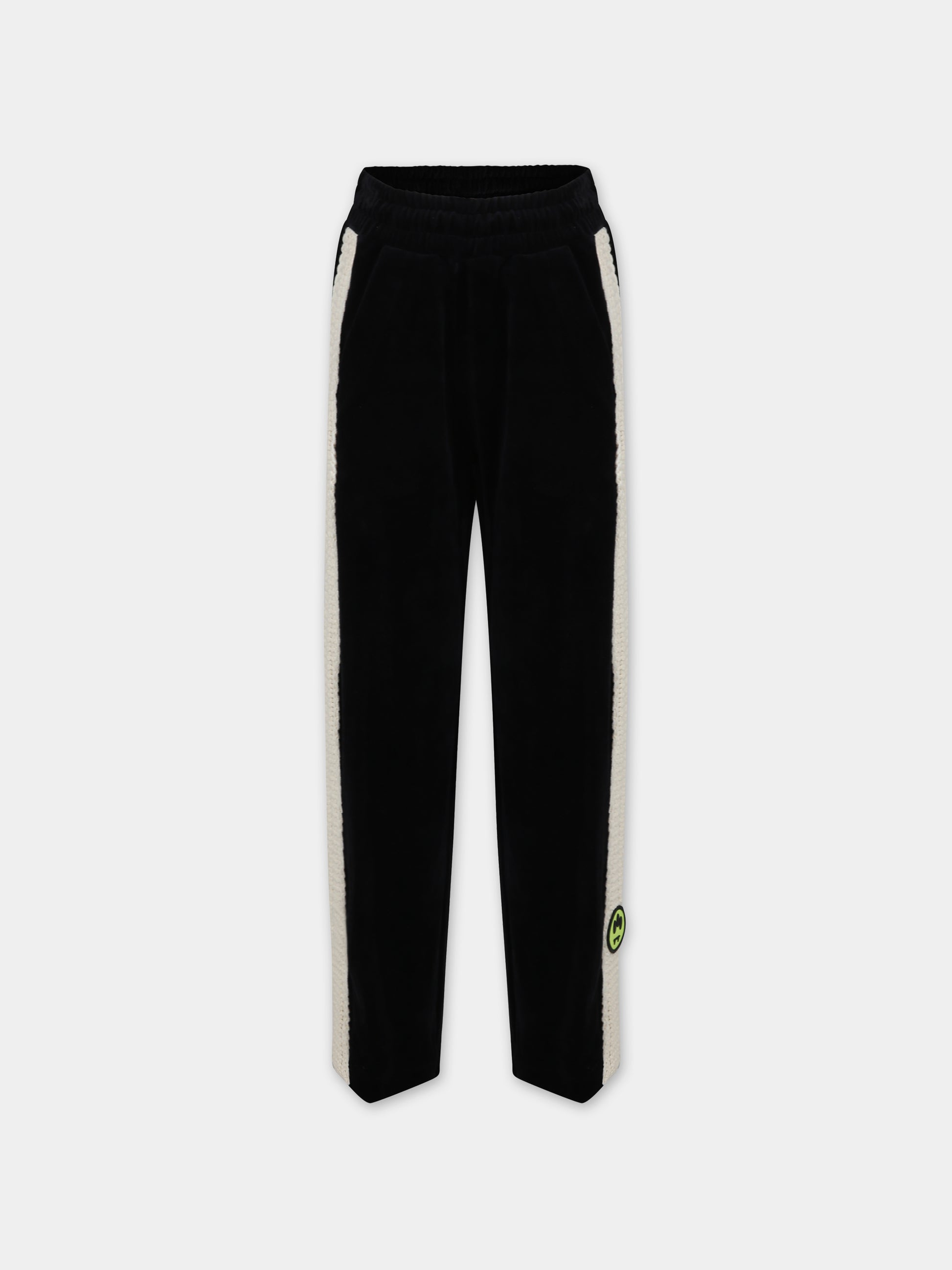 Pantaloni neri per bambina con ricamo,Barrow,F3BKJUPA055 110