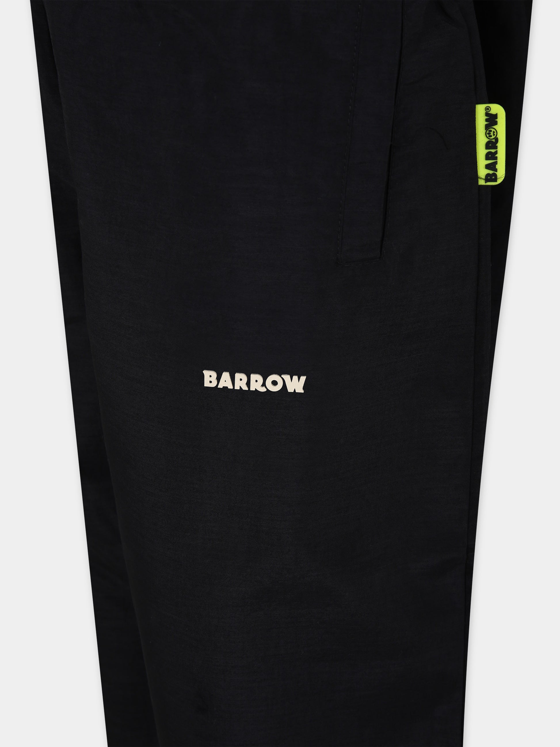 Pantaloni neri per bambini con logo e smile,Barrow,F3BKJUPA066 110
